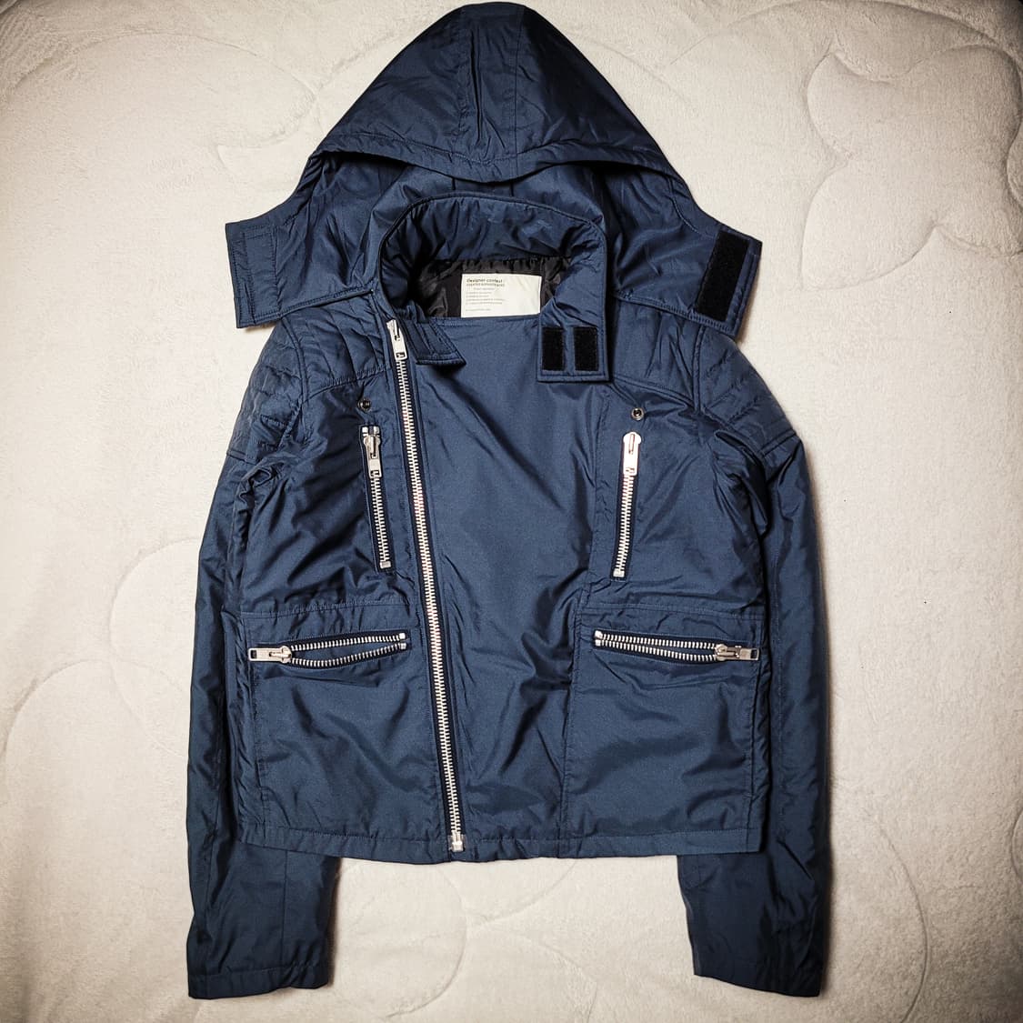 00s Biker Mood Navy Crop Rider Jacket 상품이미지2