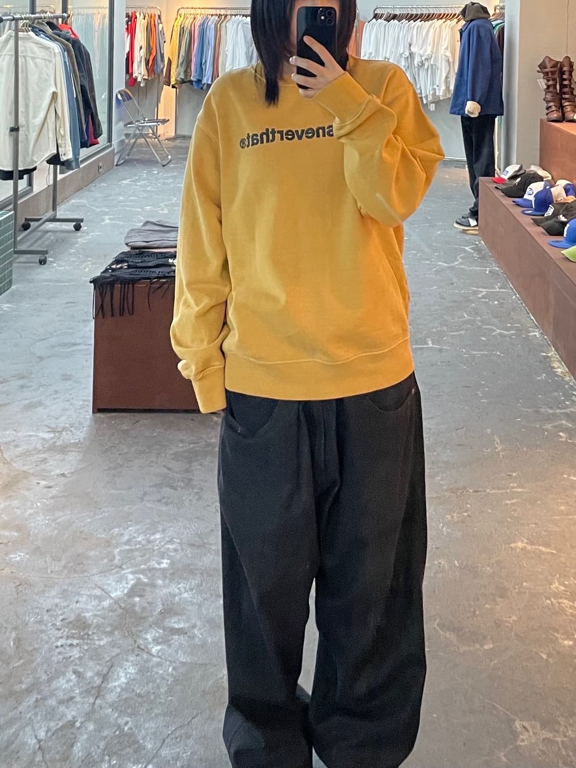 디스이즈네버댓 크루넥 옐로 스웻셔츠 H1198 상품이미지1