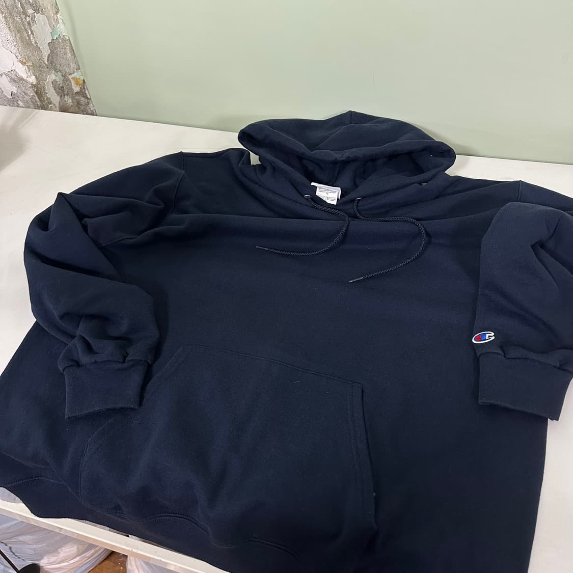 XXL 챔피온 USA 네이비 손목로고 스웻후드티 상품이미지2