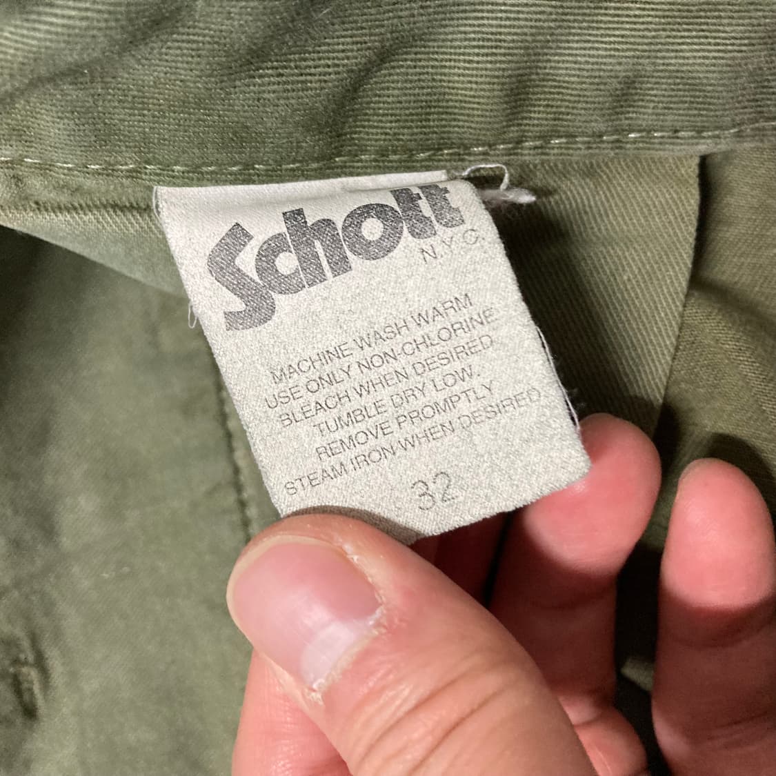 SCHOTT 쇼트 빈티지 카키 헤비 코튼 하프 팬츠 상품이미지7