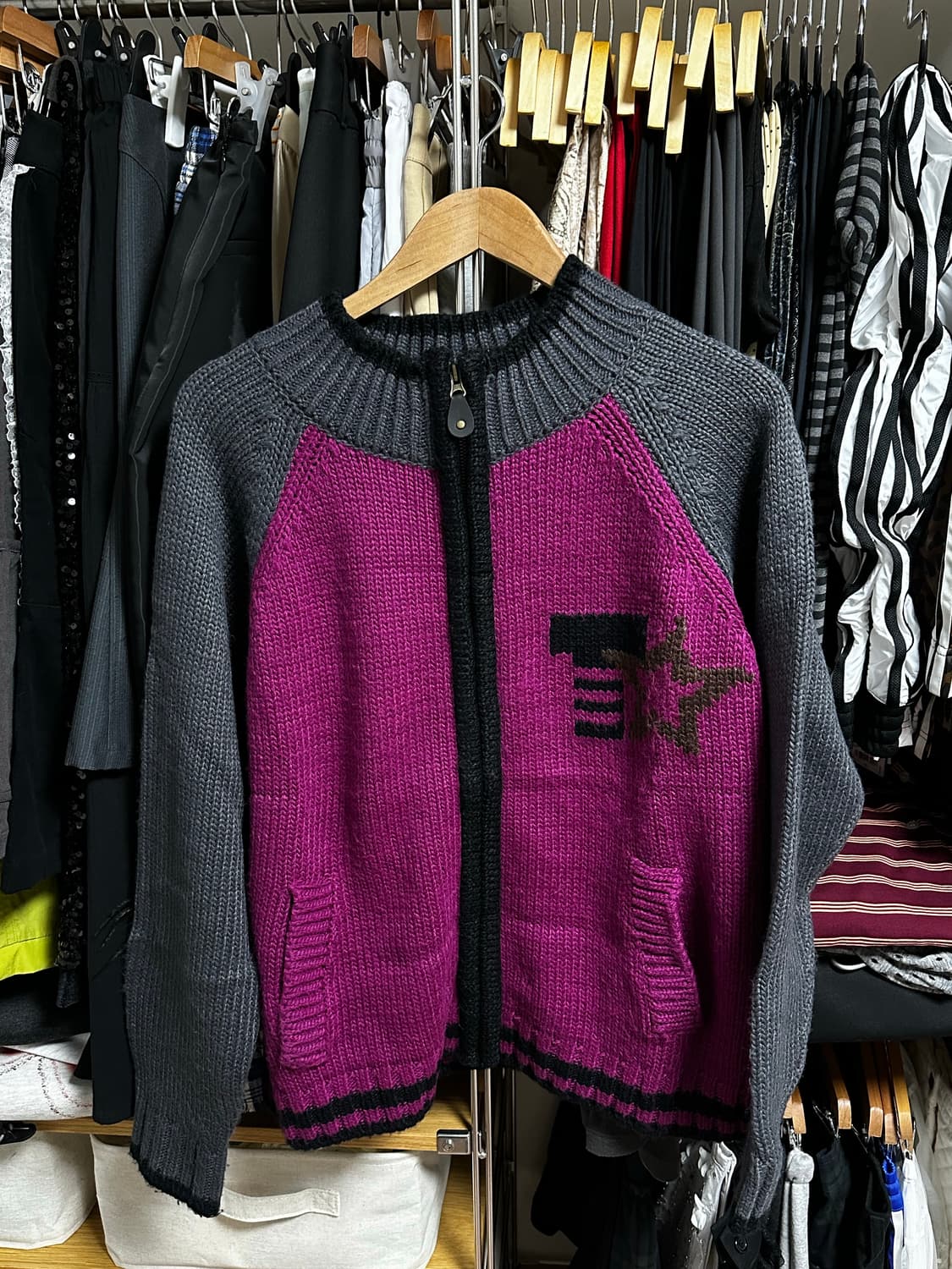 테켓 니트집업 상품이미지1