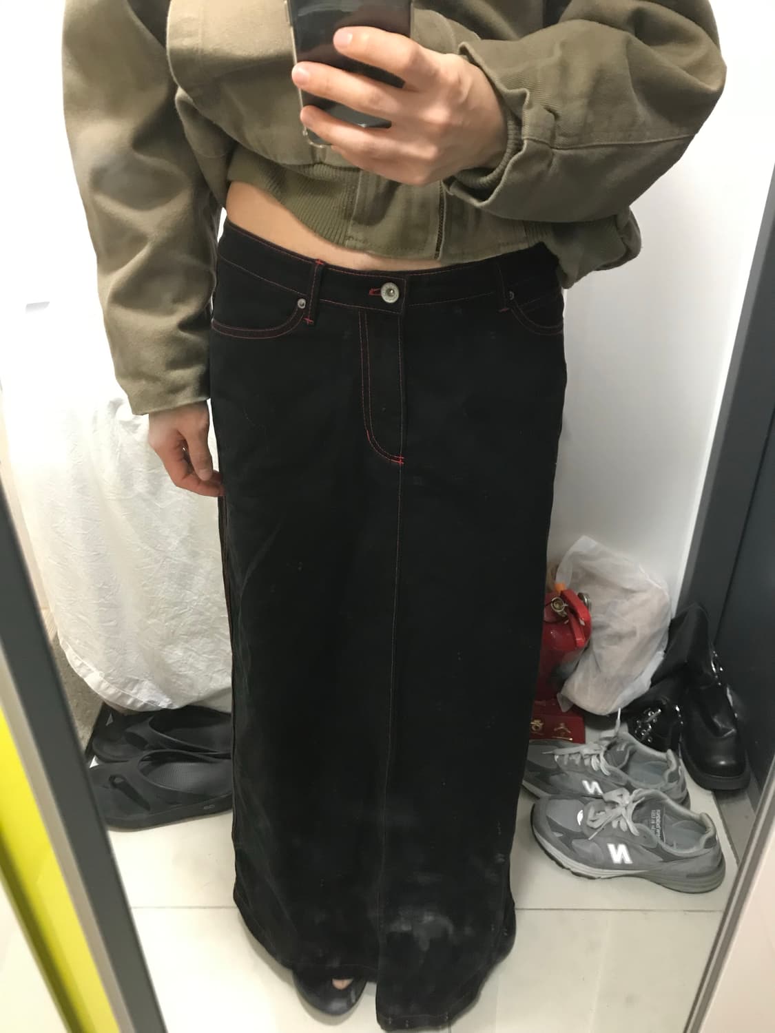 콤사이즘 맥시 데님 롱 스커트 상품이미지6