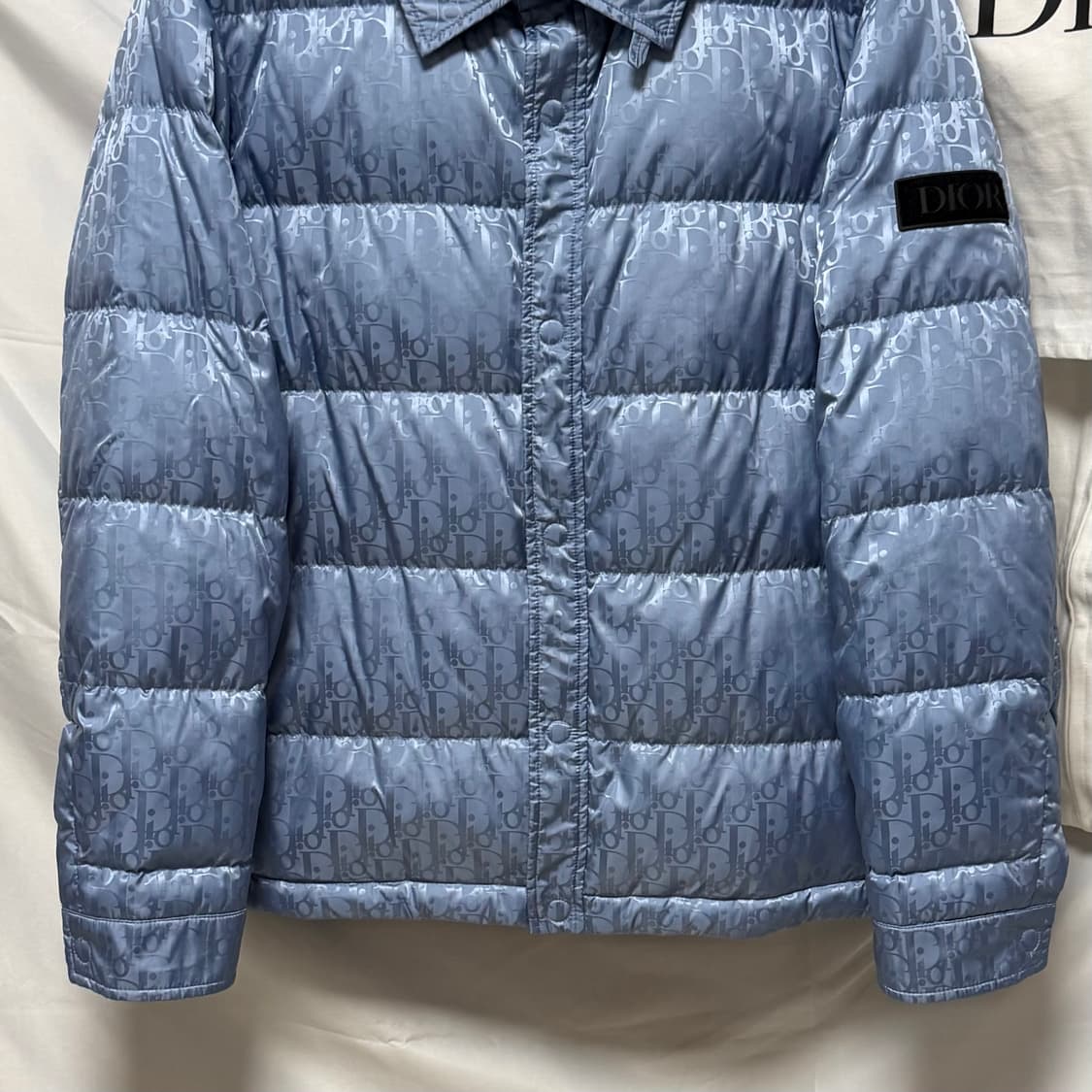 [S+급/48] 디올 오블리크 퀼팅 자켓 패딩 블루 상품이미지3