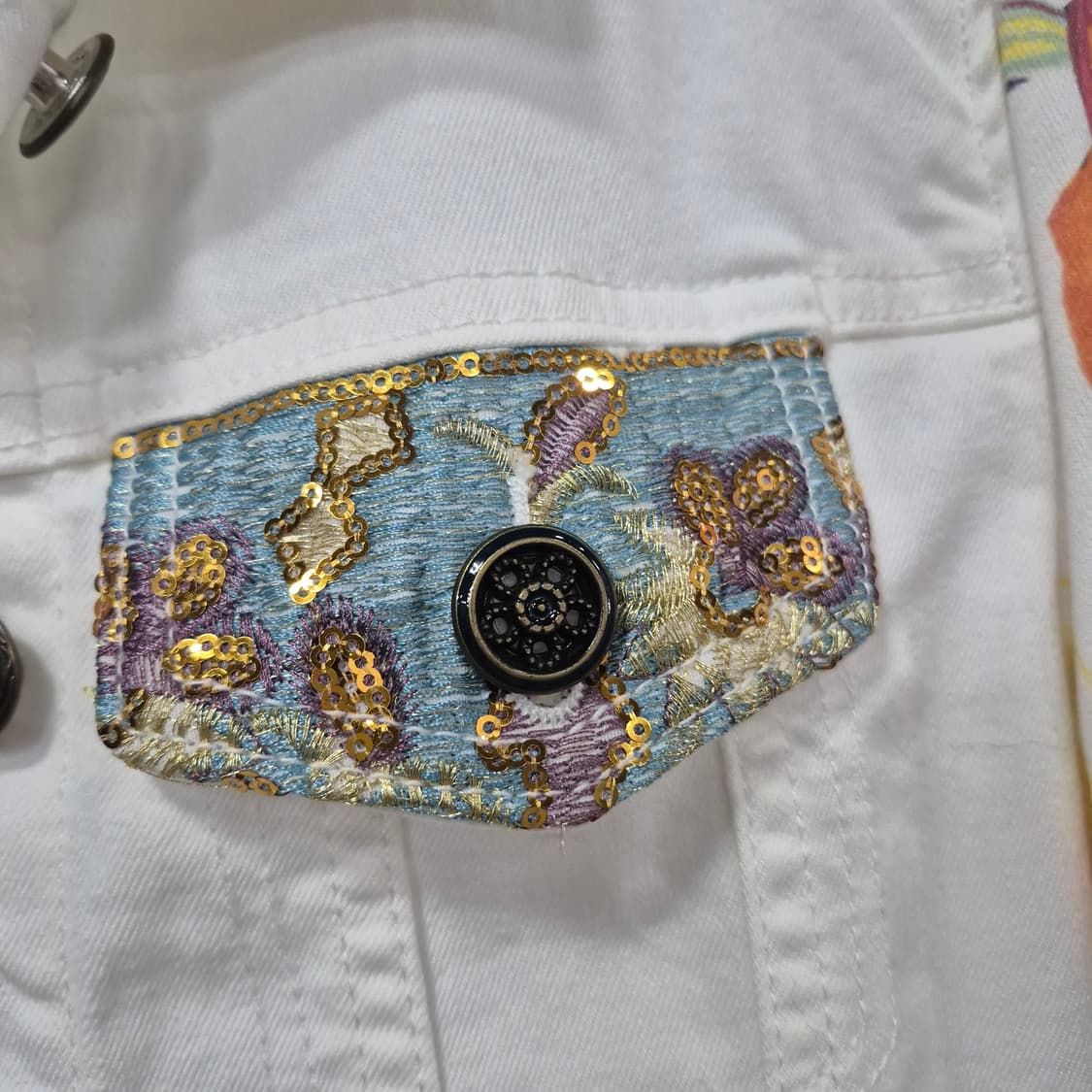 데시구알 스팽글 자수 데님자켓 상품이미지4