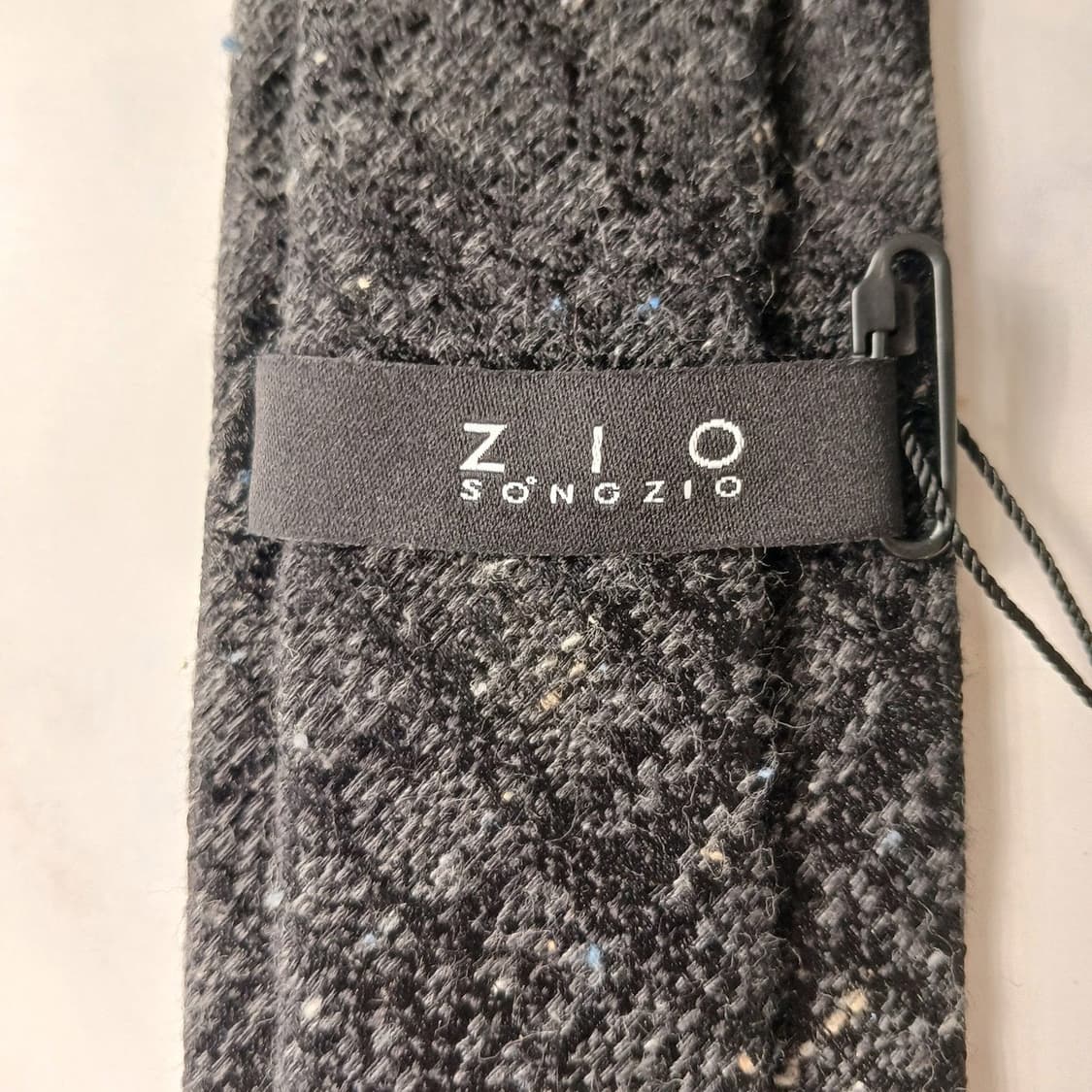 지오송지오 실크 블랙 텍스처 넥타이 7.8cm 새상품 E790 상품이미지9