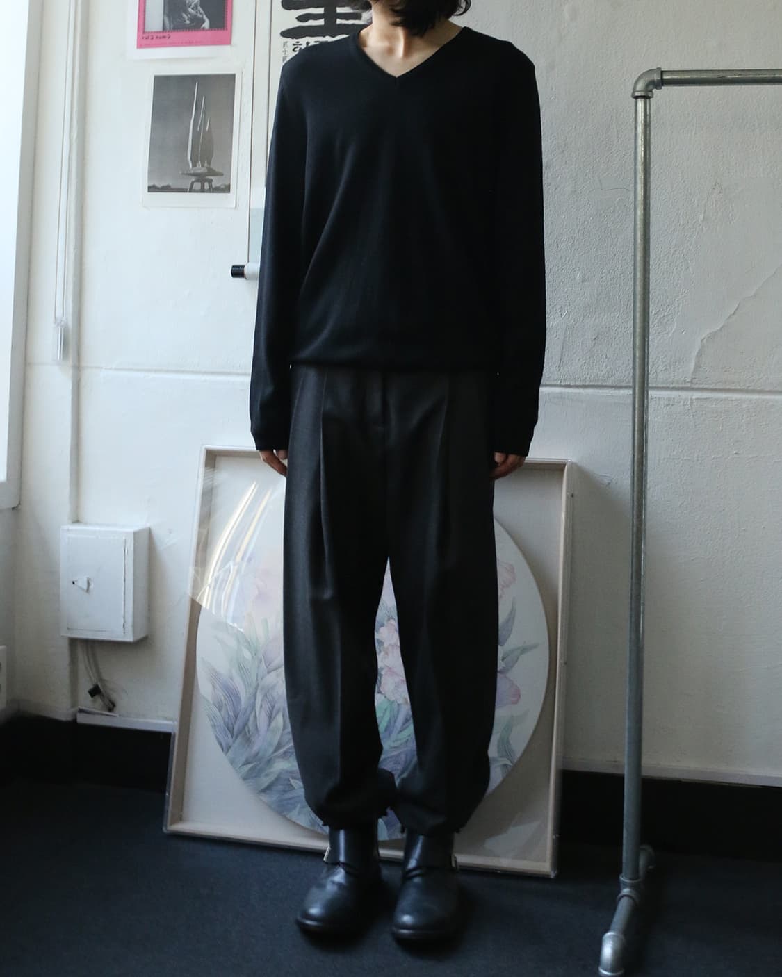 크리스 반 아쉐 울 핀턱 트라우저 상품이미지3