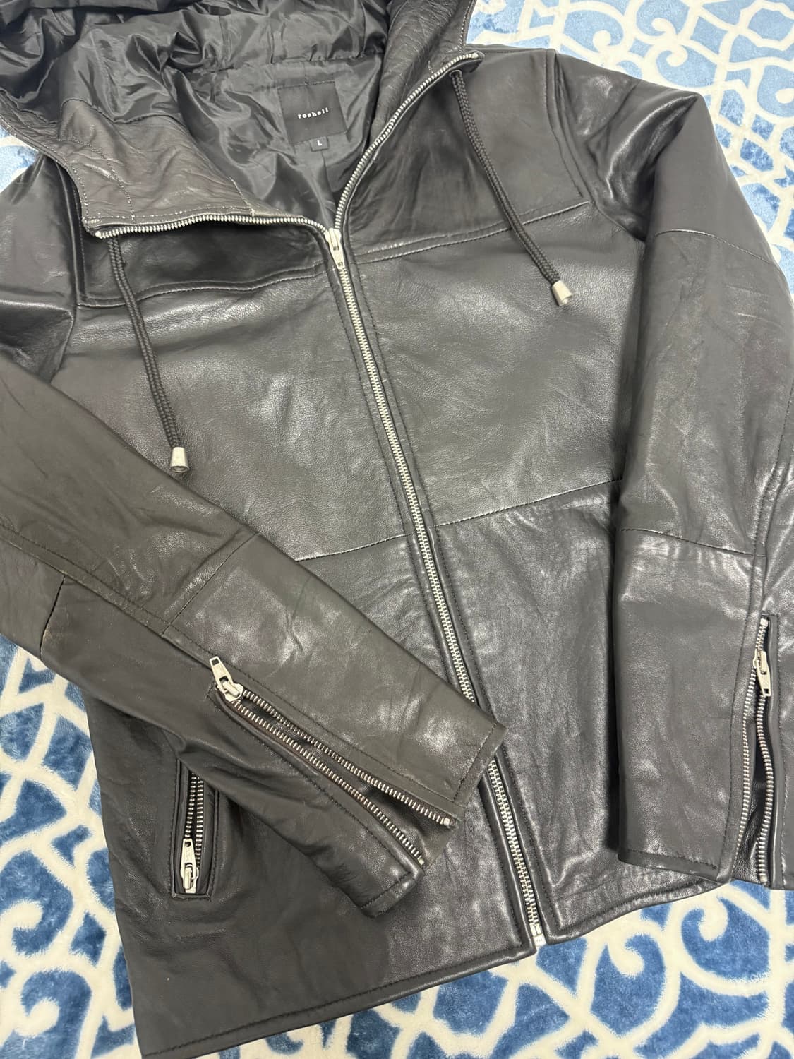 빈티지) 일본빈티지 양가죽 블랙 자켓 레더 히코 라이프이즈웻 오네갸루 상품이미지3