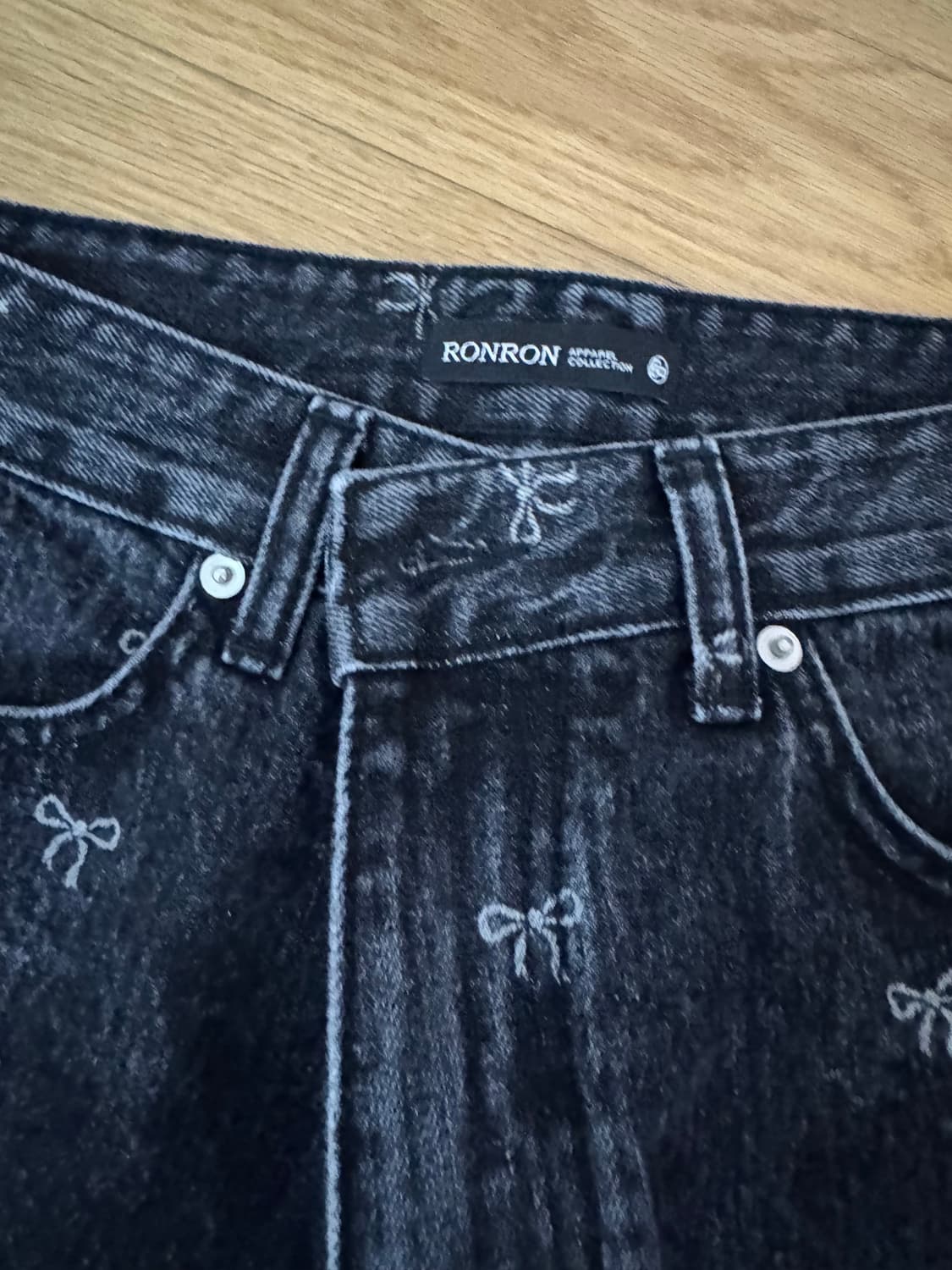 론론 리본 데님 팬츠 상품이미지3