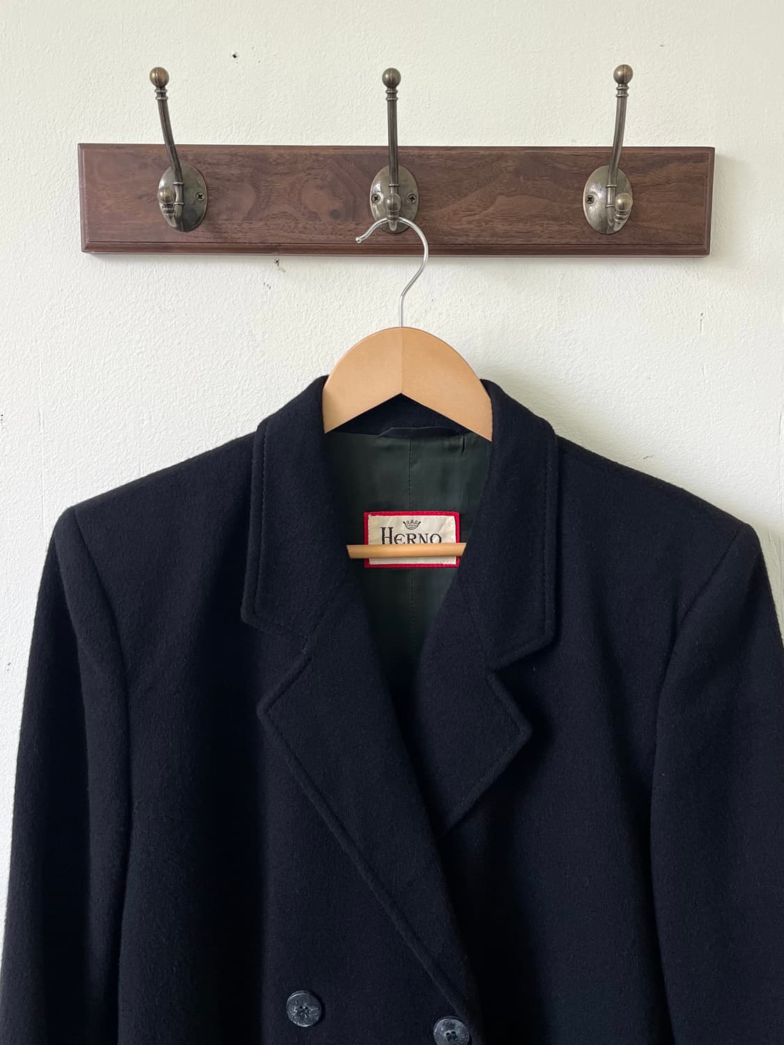 HERNO 울 & 캐시미어 블랙 더블 코트 상품이미지2