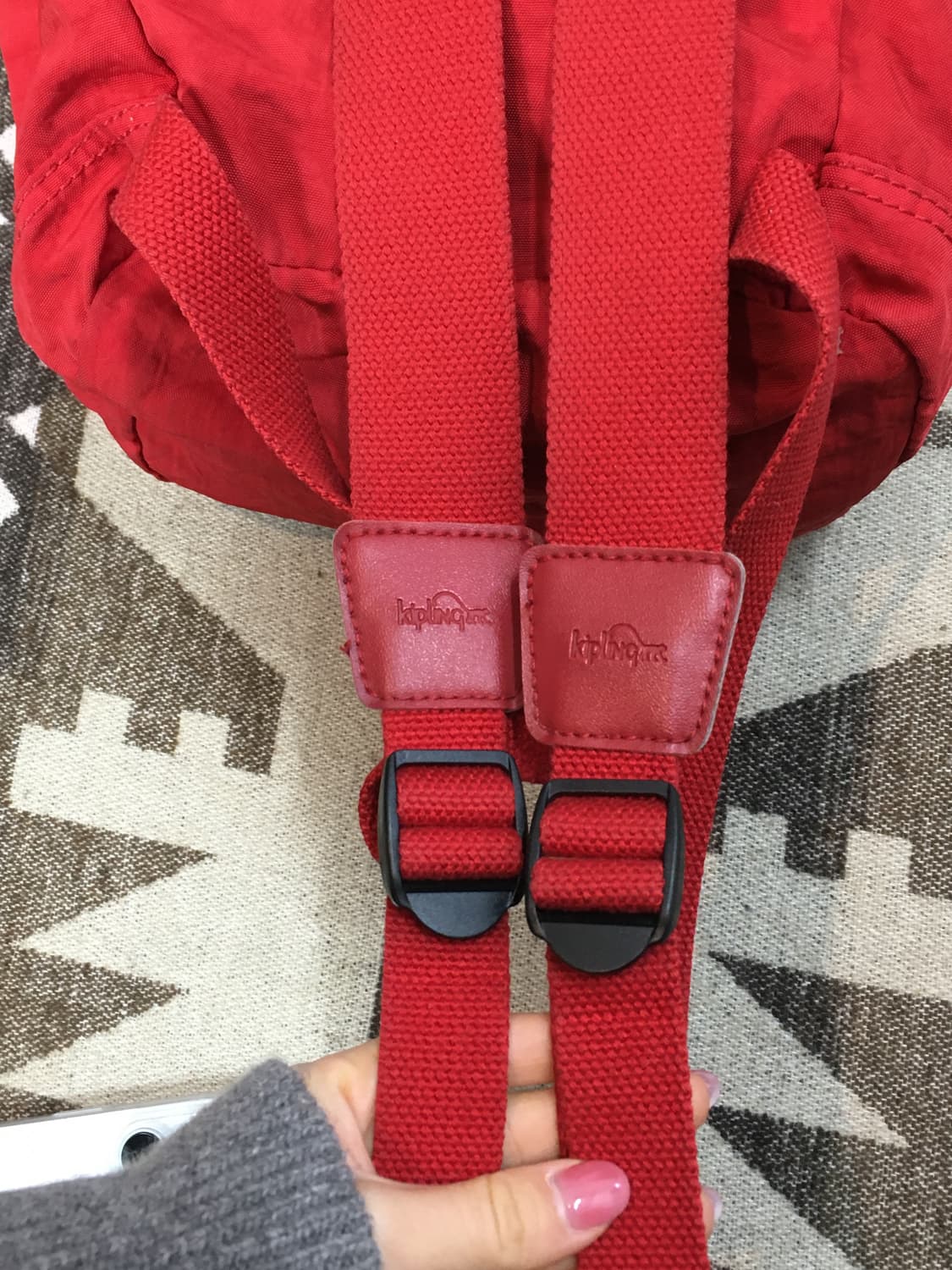 키플링 복조리 백팩 레드 상품이미지6