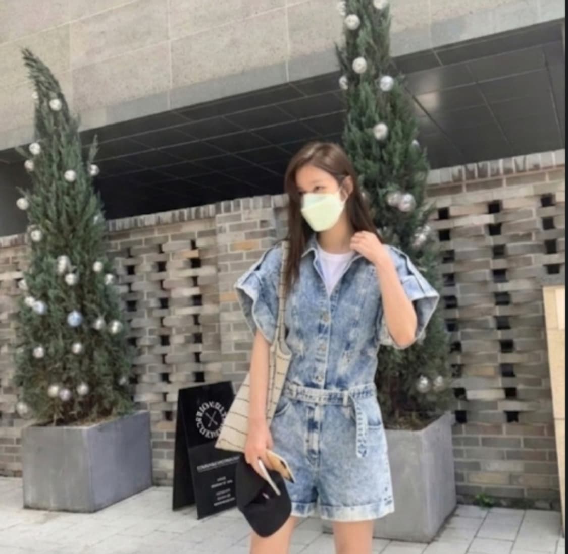 이로 데님 점프수트 44~55사이즈 상품이미지3