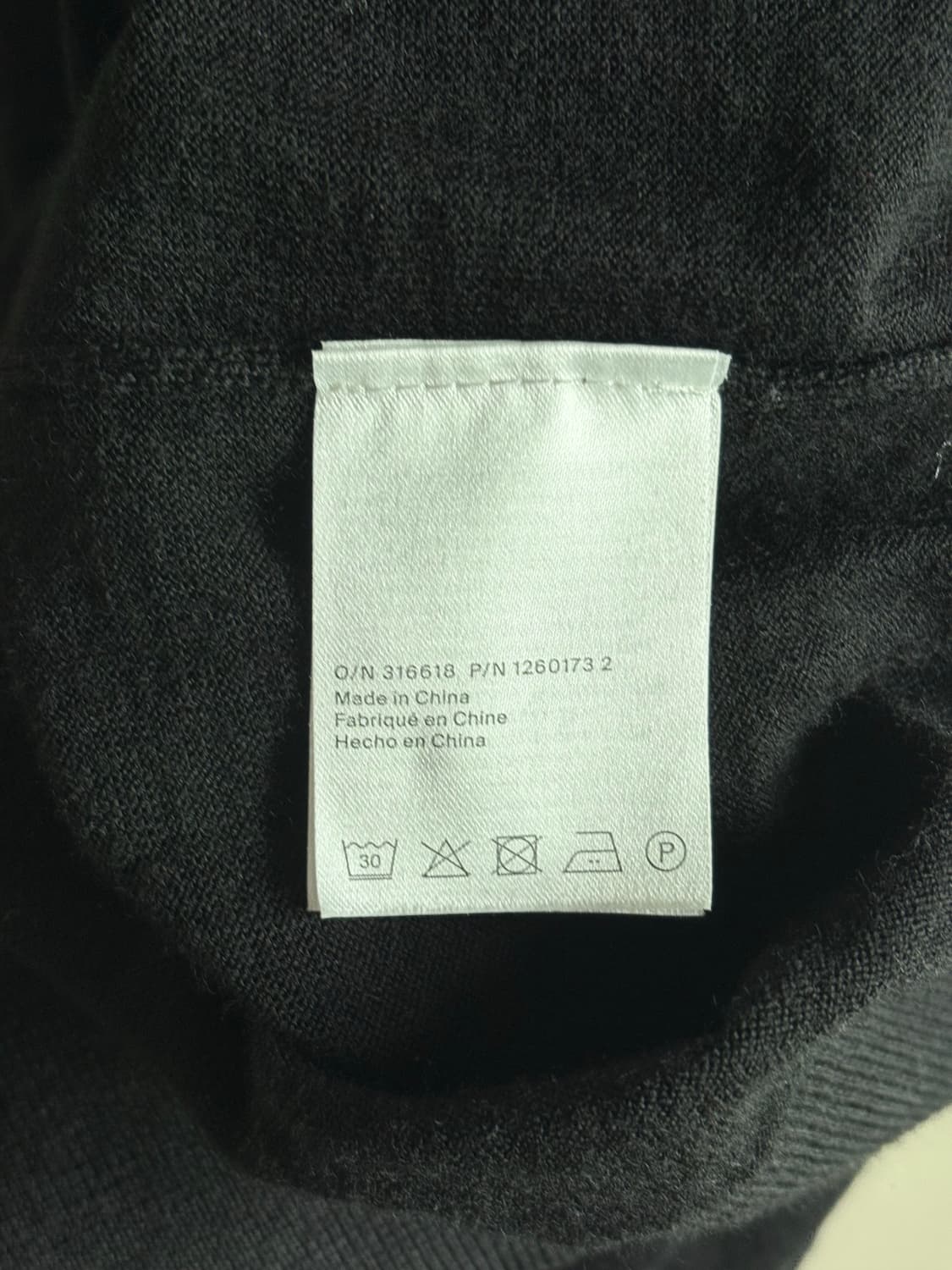 cos 슬림 메리노 울 크루넥 스웨터 니트 블랙 L 상품이미지4