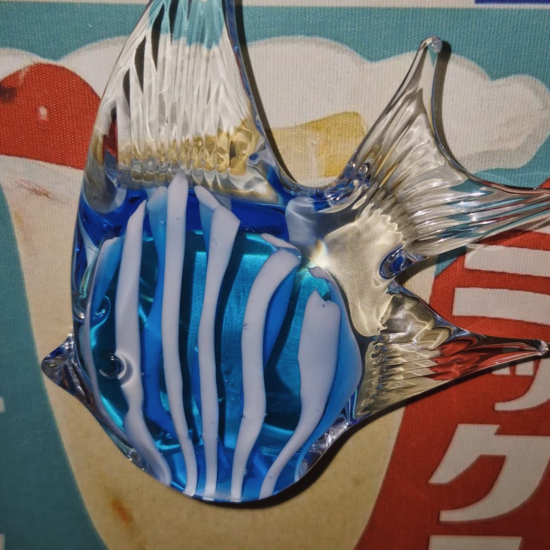 80s 오타루 아트글라스 엔젤피쉬 오브제 상품이미지8