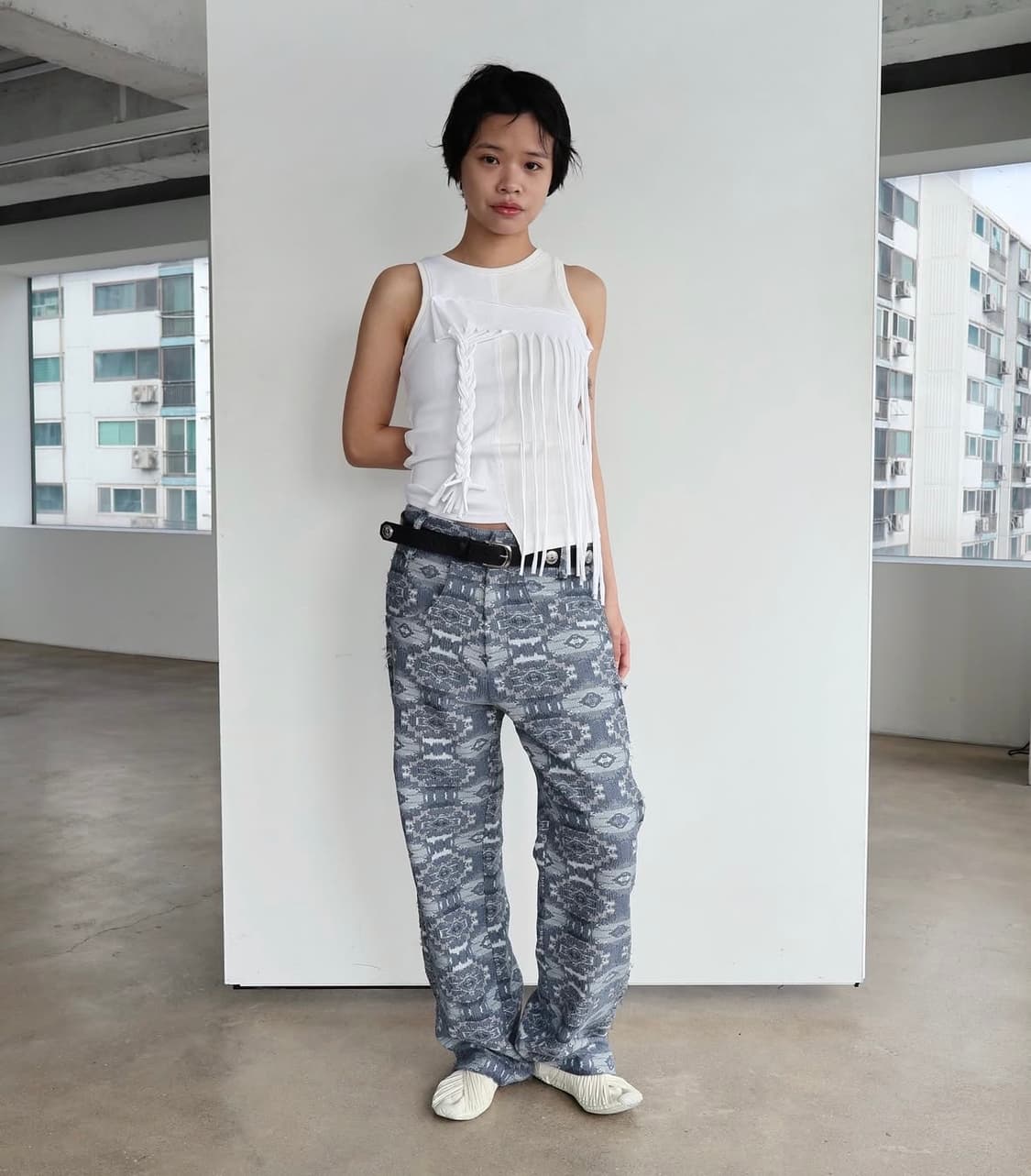 공테잎 DUAL-DETAIL JACQUARD PANTS 상품이미지2