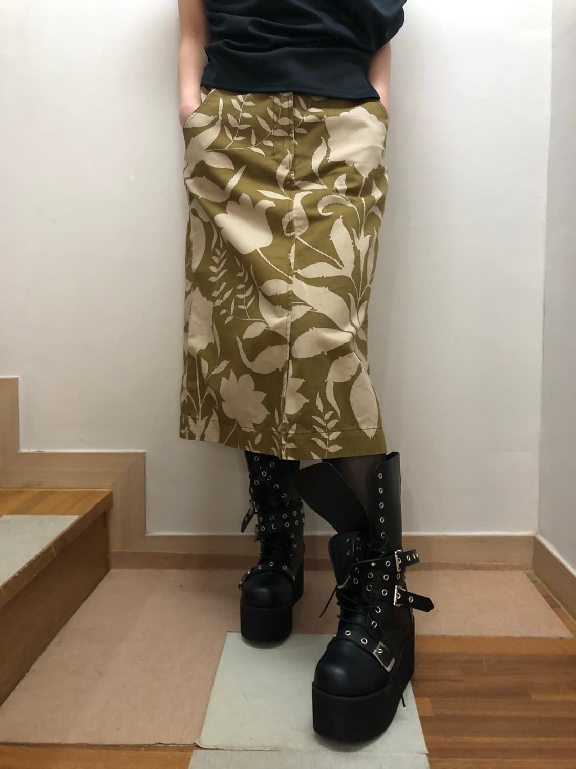 빈티지 프라다 오리엔탈 미디 스커트 상품이미지2