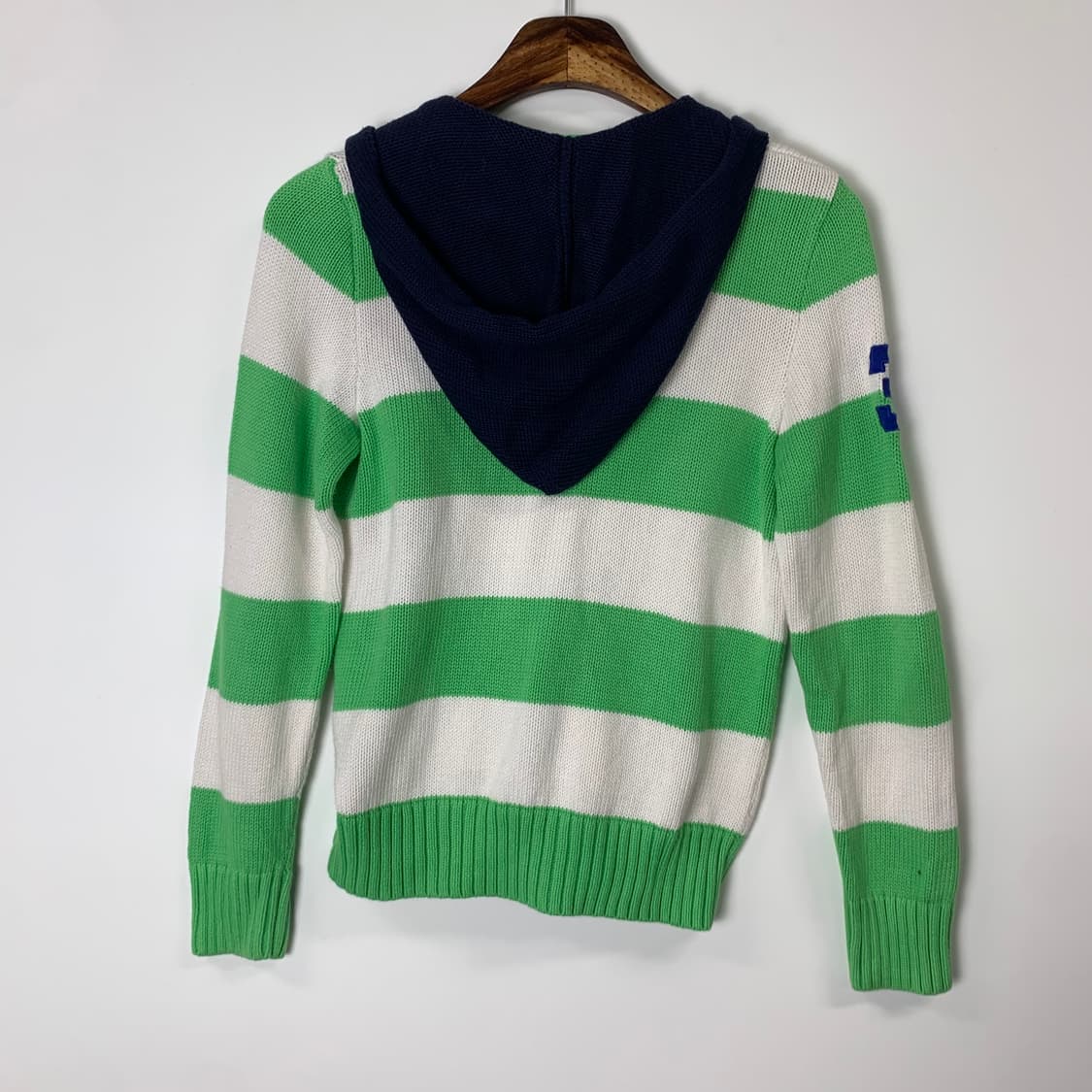 폴로 랄프 로렌 그린 스트라이프 니트 후드 집업 가디건 상품이미지3