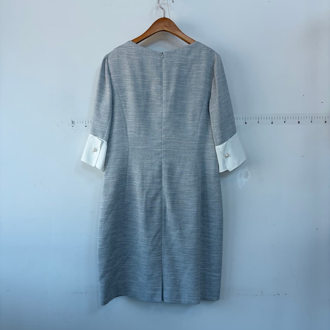 KL by 린 그레이 배색 7부 원피스 상품이미지3