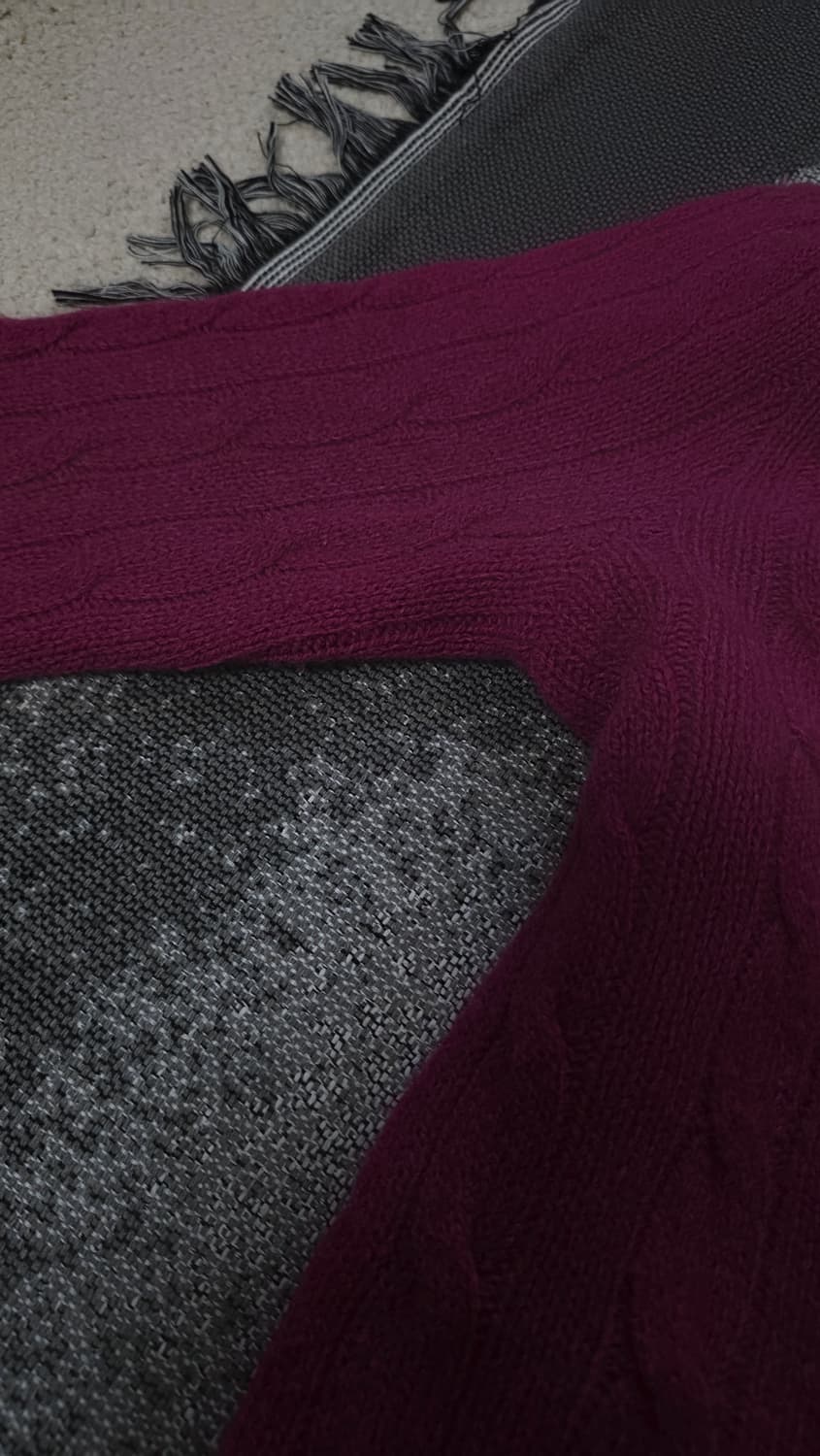 폴로 랄프로렌 울캐시미어 케이블 니트 버건디 S 상품이미지5