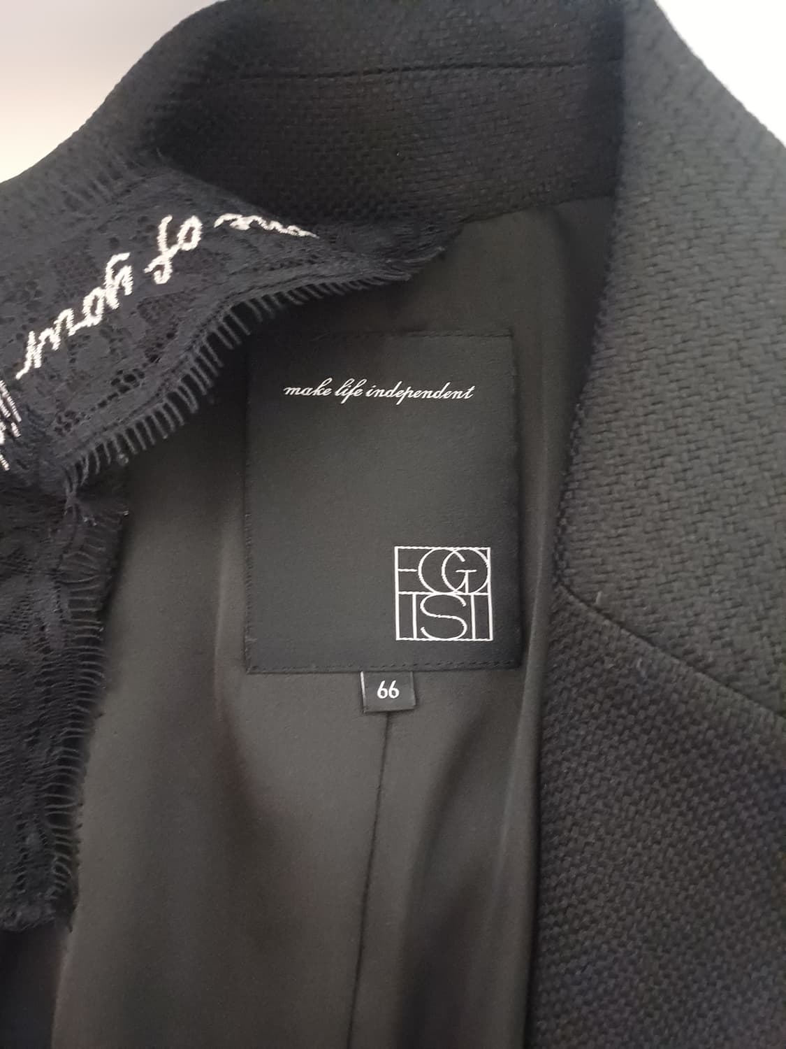 에고이스트 셔링 소매 슬림 자켓 EL1WJ263 [66/블랙] 상품이미지4