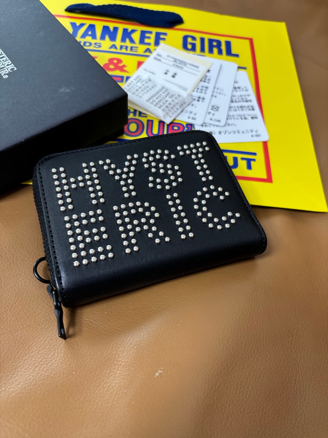 히스테릭글래머 스터드 라운드 월렛 지갑 블랙 상품이미지2