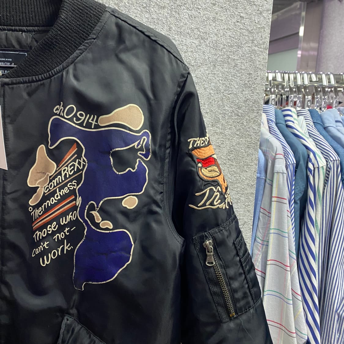 Force J 빈티지 패치 MA-1 항공점퍼 B4280 상품이미지4