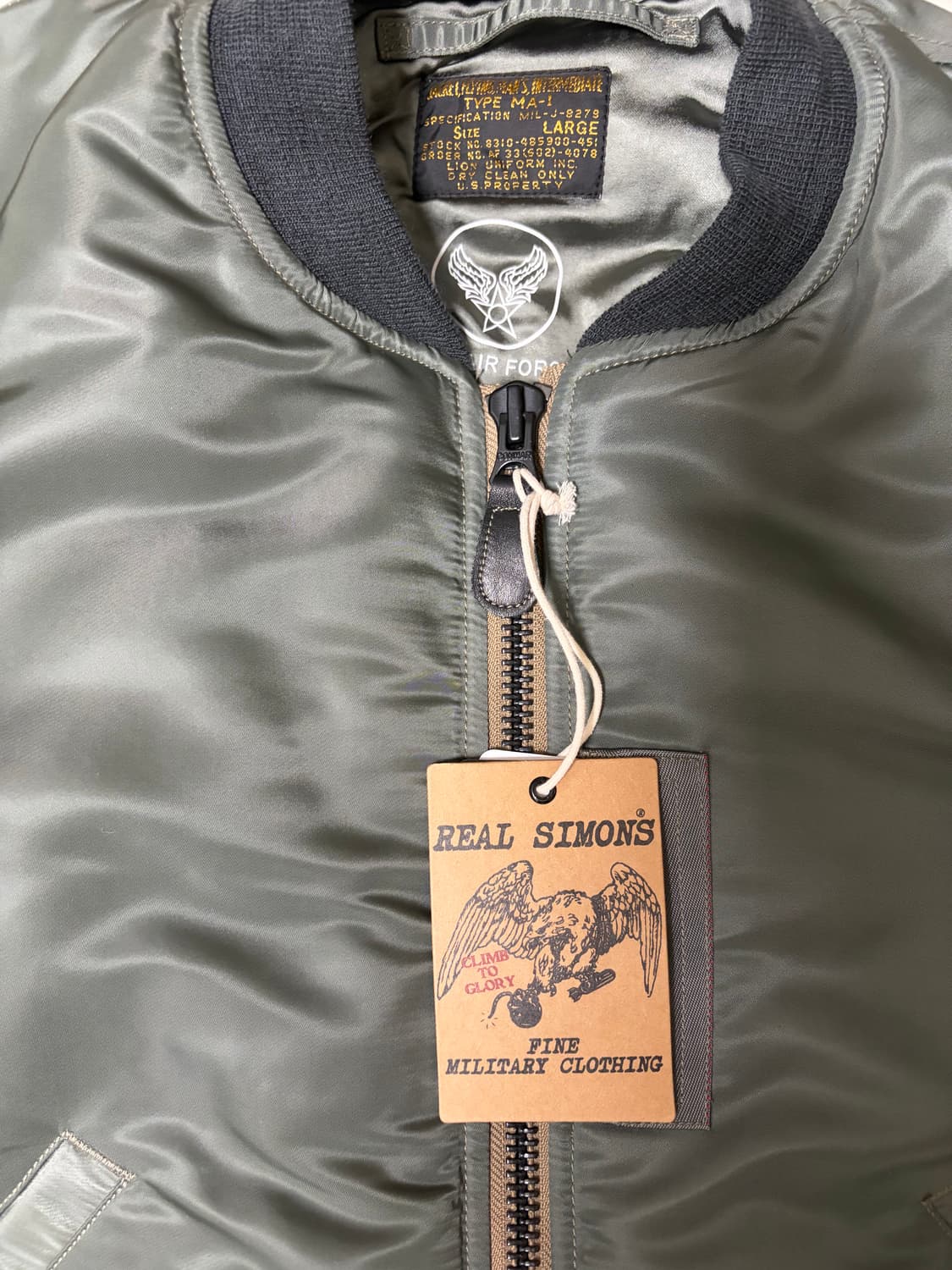 리얼 시몬스 MA-1 L사이즈 새상품 리얼 사이먼스 MA1 상품이미지3