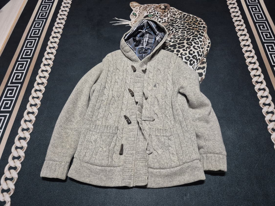 (희귀)90's 빈폴 빈티지 모리걸 더플 니트 후드 가디건 상품이미지1