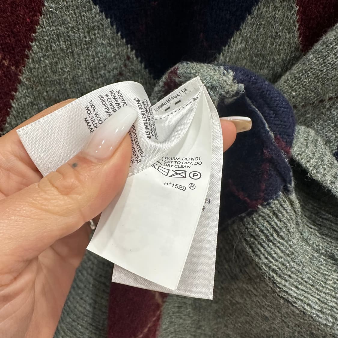 폴로 카키 아가일 니트 조끼M 상품이미지4