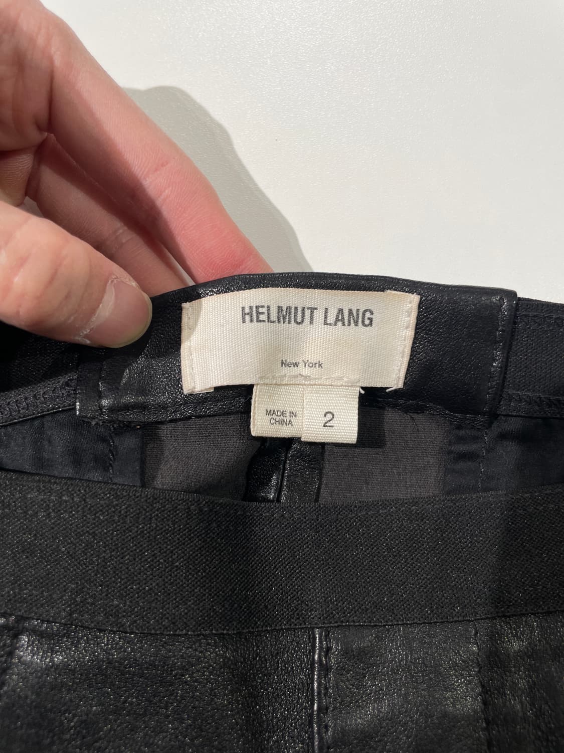 헬무트랭 블랙 램스킨 레더 밴딩 팬츠 상품이미지7