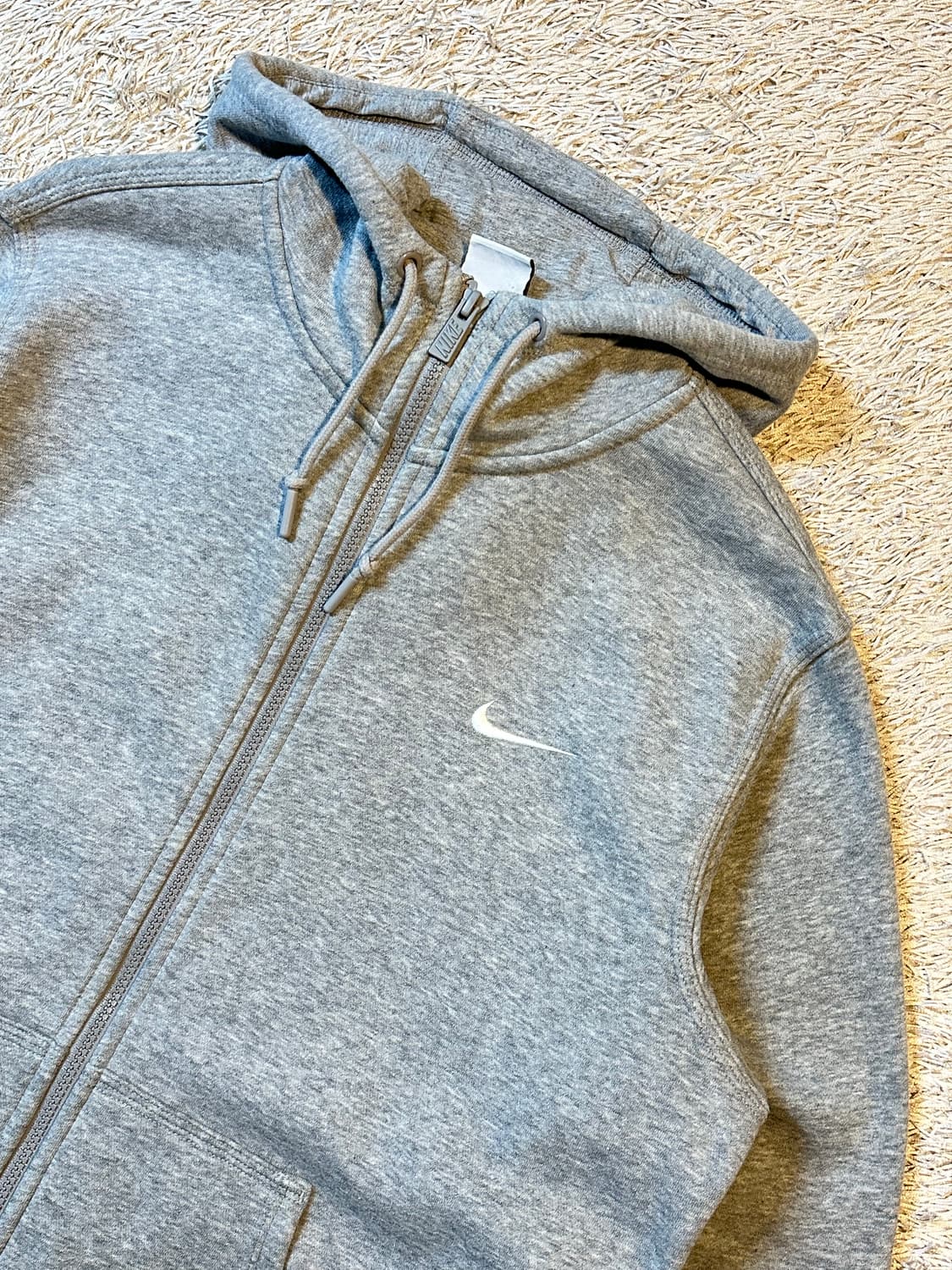 나이키 신형 스우시 기모 플리스 풀집 후드집업 그레이 상품이미지2