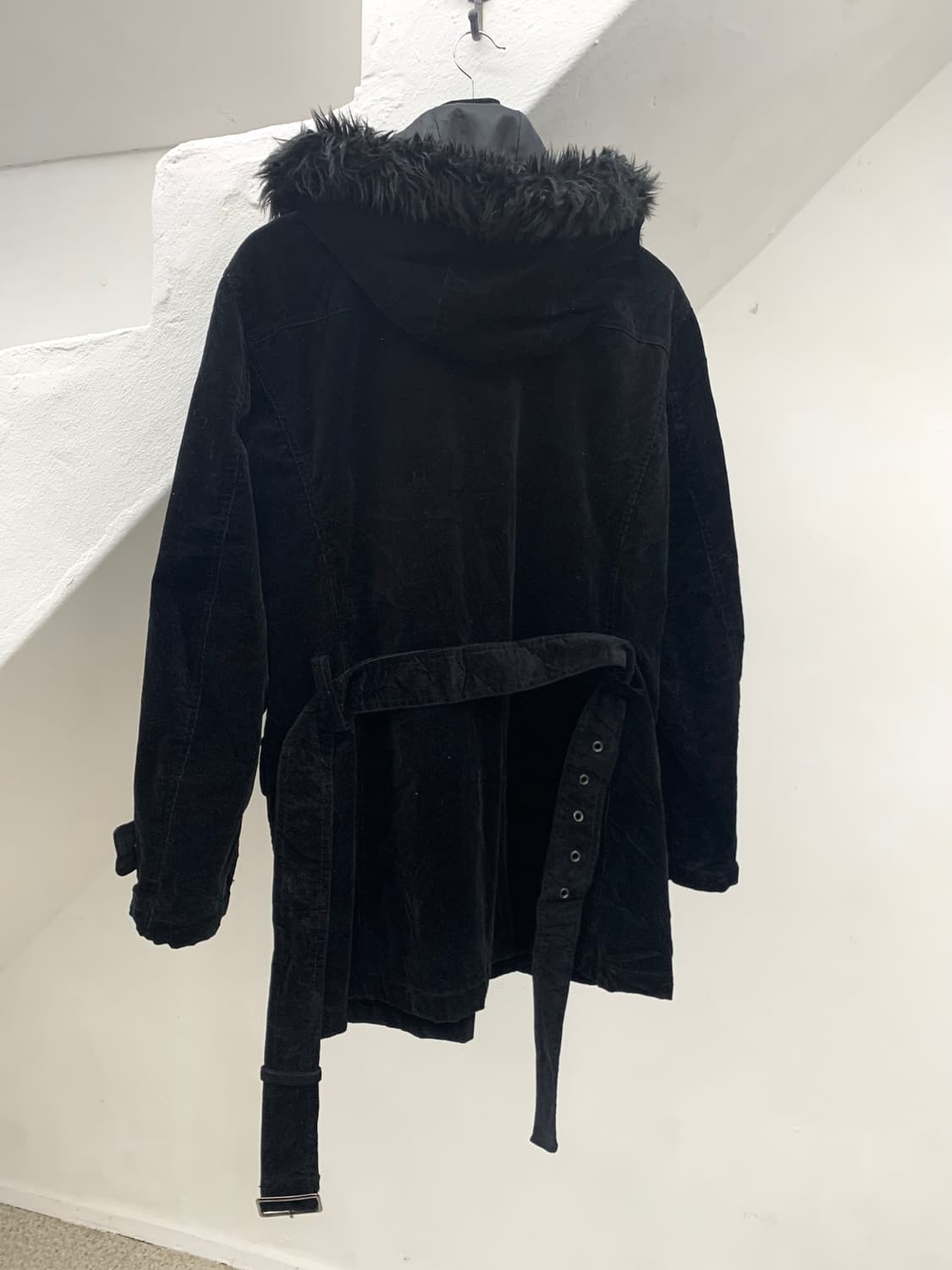 Comme ca ism fur hood velour jacket   상품이미지7