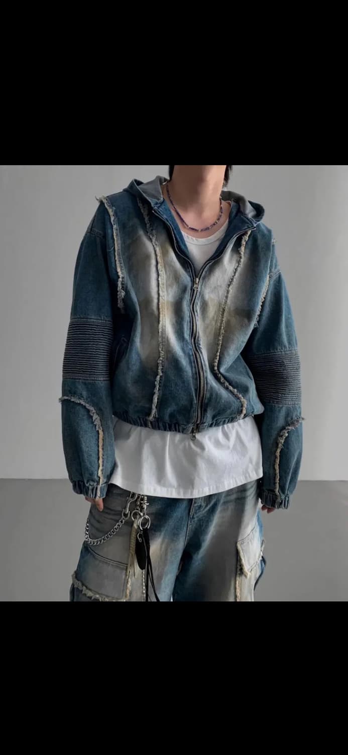 샌드 데님 후드 자켓 상품이미지1