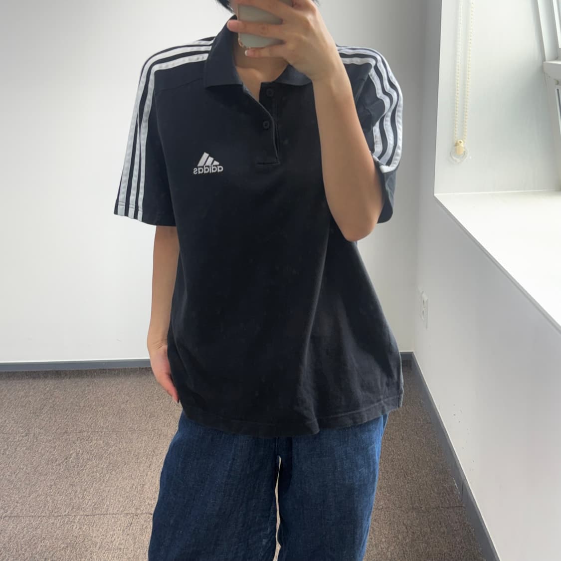 Adidas 아디다스 트랙탑 블랙 카라 반팔  상품이미지2