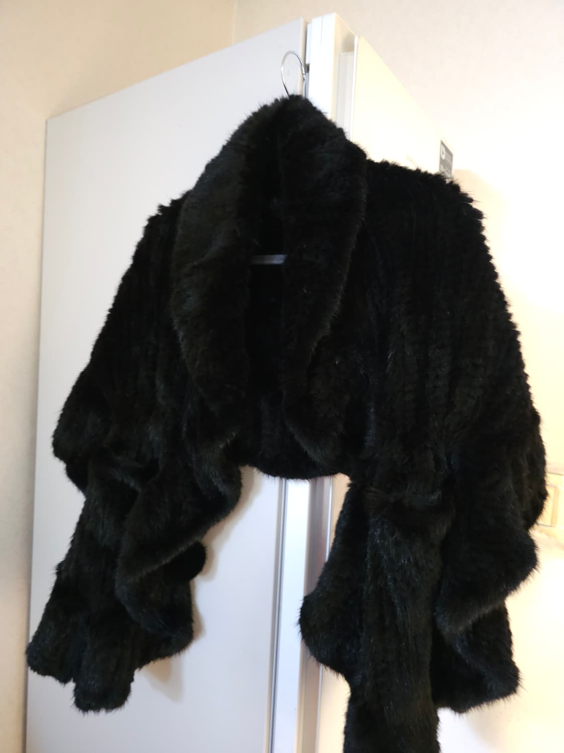 블랙 밍크 숄 볼레로 스타일 상품이미지2