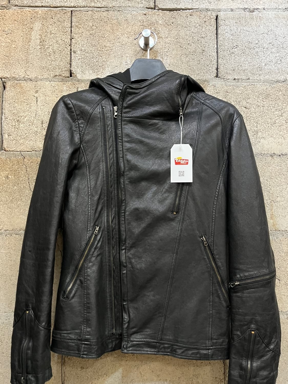 빈티지 비대칭 양가죽 레더 자켓 상품이미지2