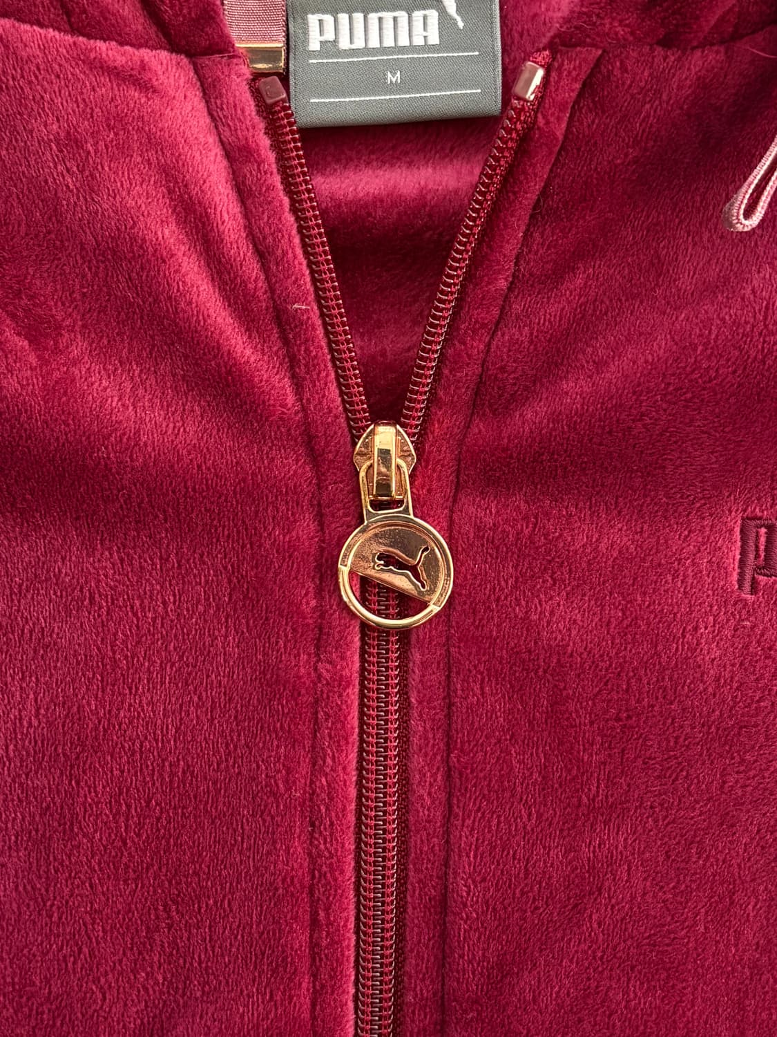 Puma 퓨마 버건디컬러 벨벳 후드집업 상품이미지6