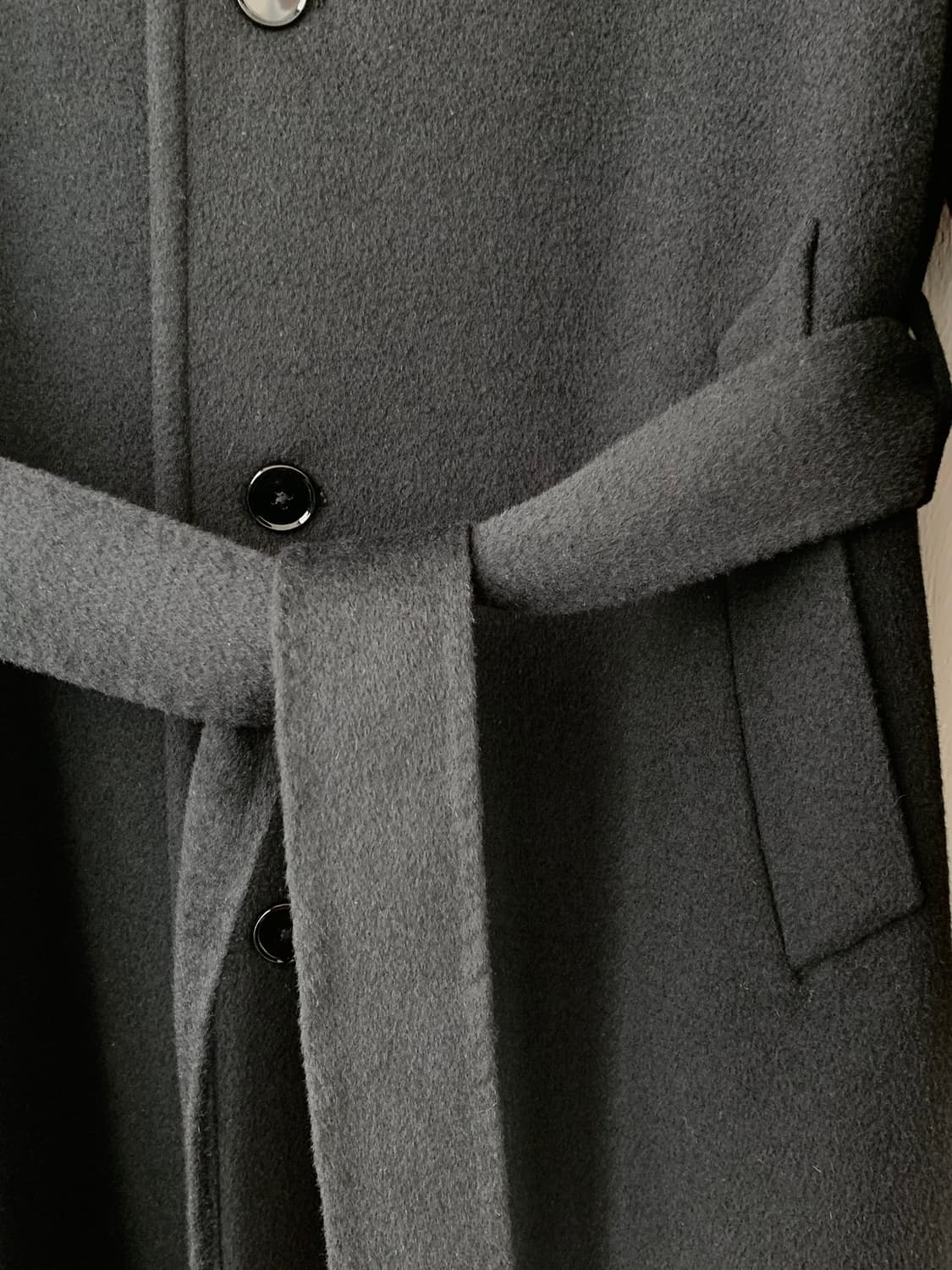 tngt 캐시미어 로브 발마칸 코트 블랙 핸드메이드 상품이미지6
