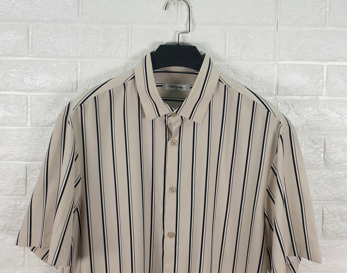 [100]마인드브릿지 스트라이프 반팔 셔츠 상품이미지4