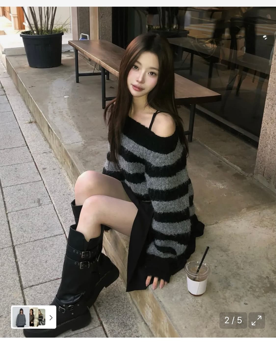 스키즘인듀싱 오프숄더 니트 sweater grey 상품이미지1