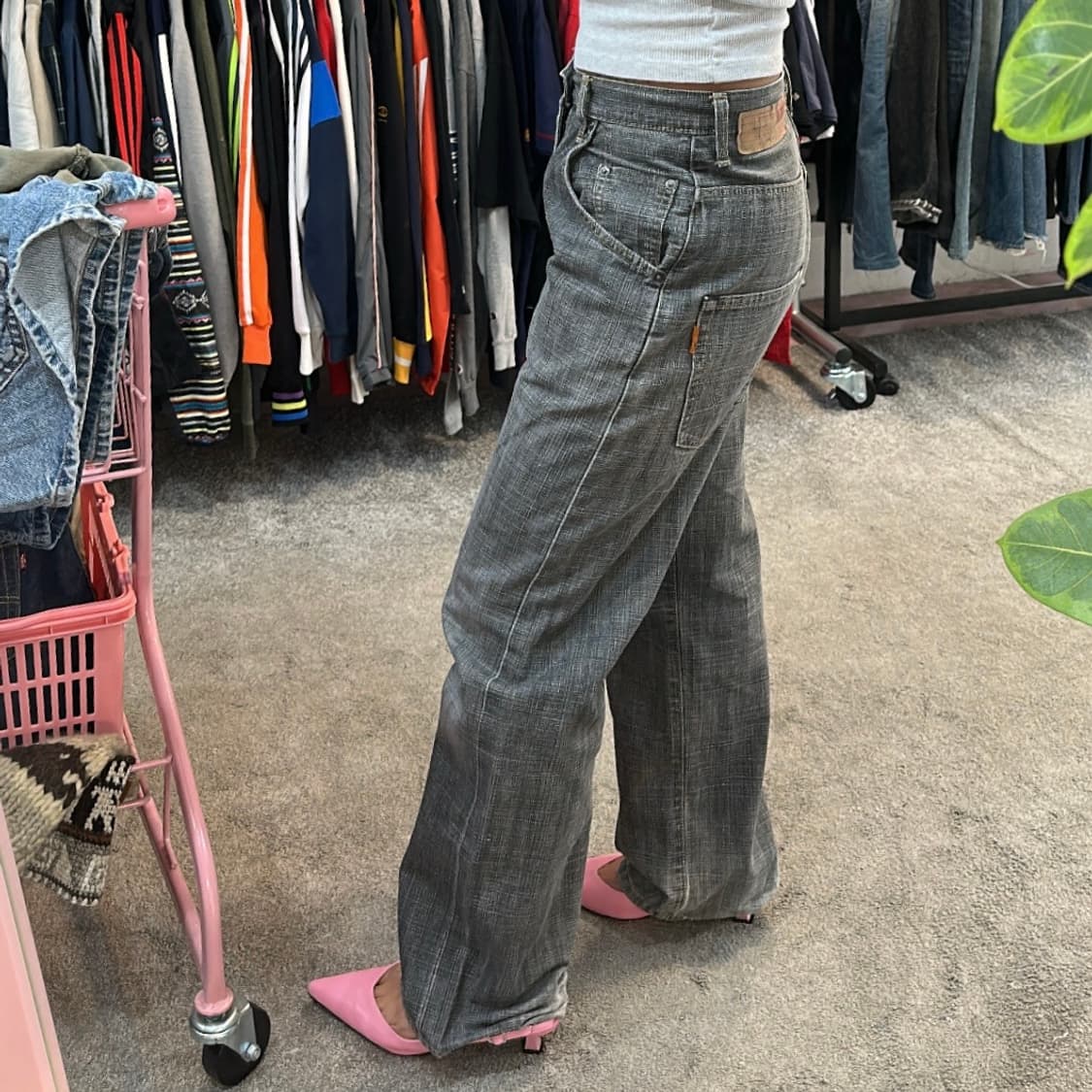 에드윈 505D 흑청 셀비지 루즈 스트레이트 데님 팬츠(28) 상품이미지2