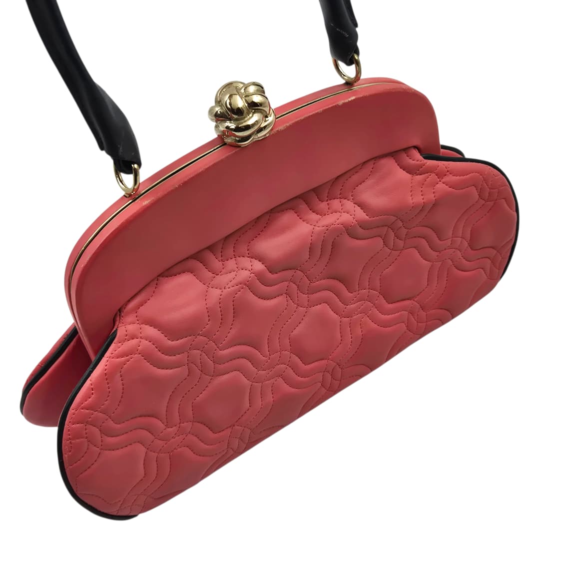 90s 모스키노 칩앤시크 코랄 레더 로즈 핸드백 상품이미지2