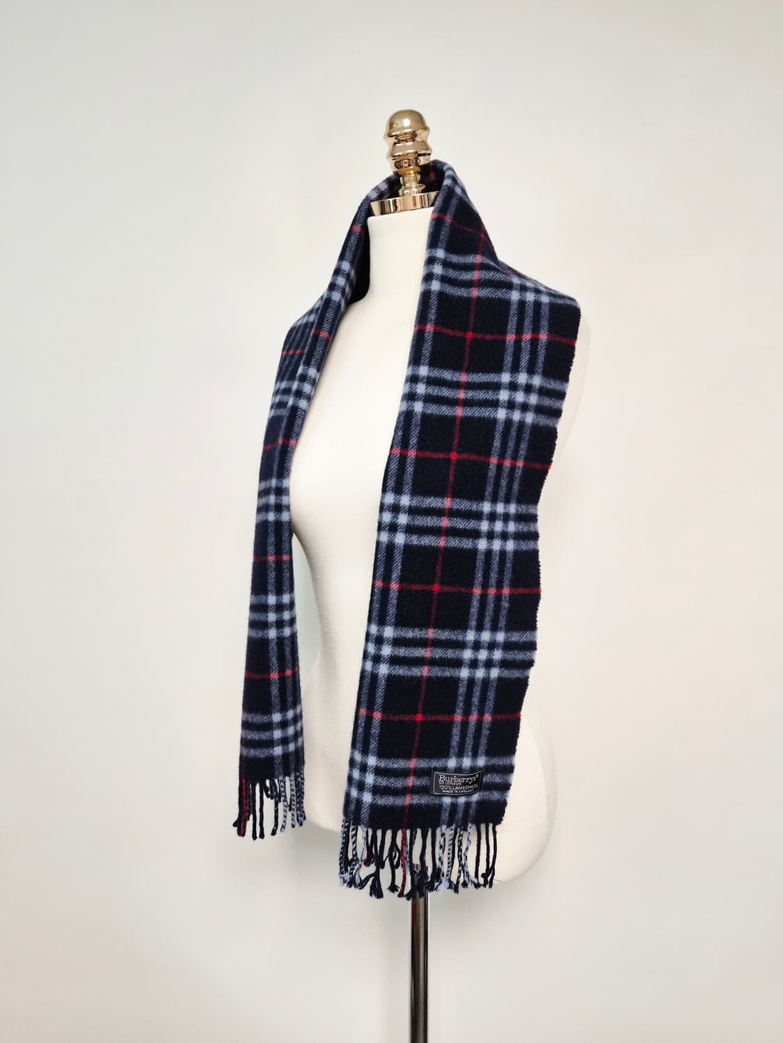버버리 네이비 노바체크 램스울100 머플러 목도리 상품이미지3
