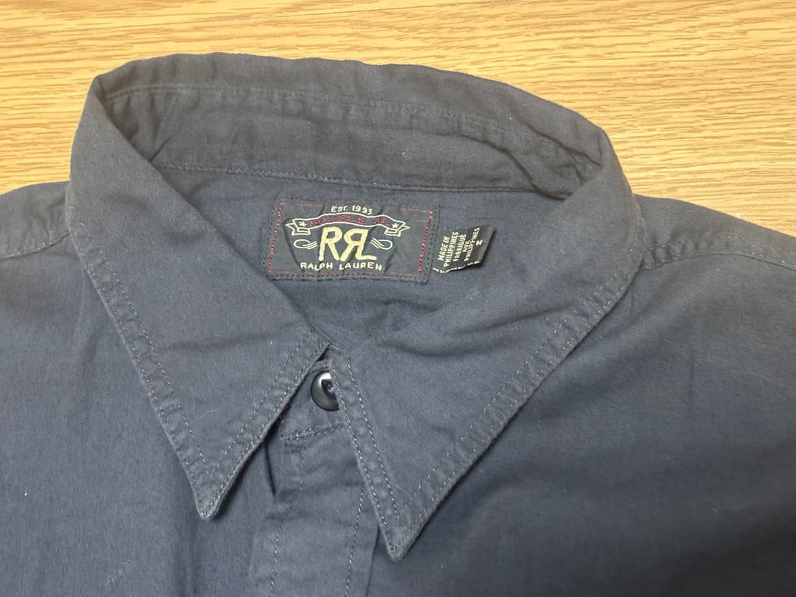 RRL 더블알엘 블랙 워싱 코튼 셔츠 M 상품이미지3