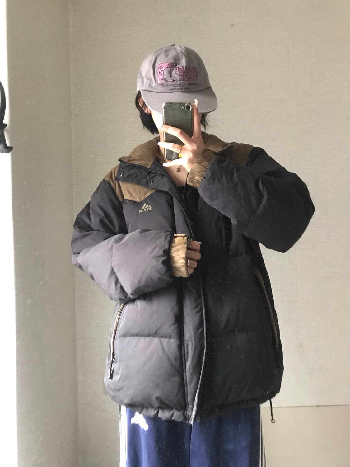 아디다스 00s 블랙 브라운 패딩 상품이미지5