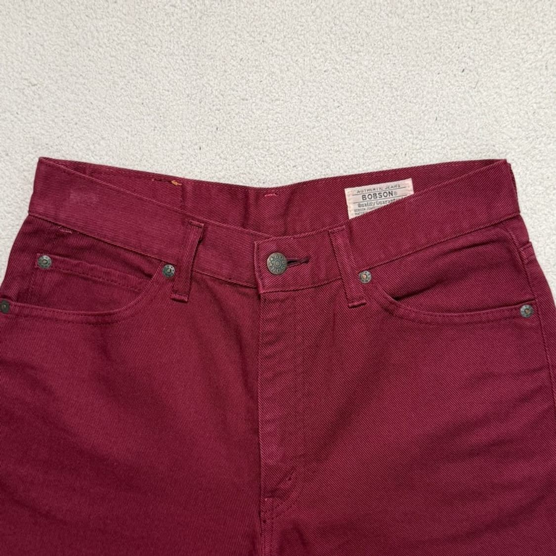밥슨 스트레이트핏 데님 팬츠 레드 30 상품이미지2