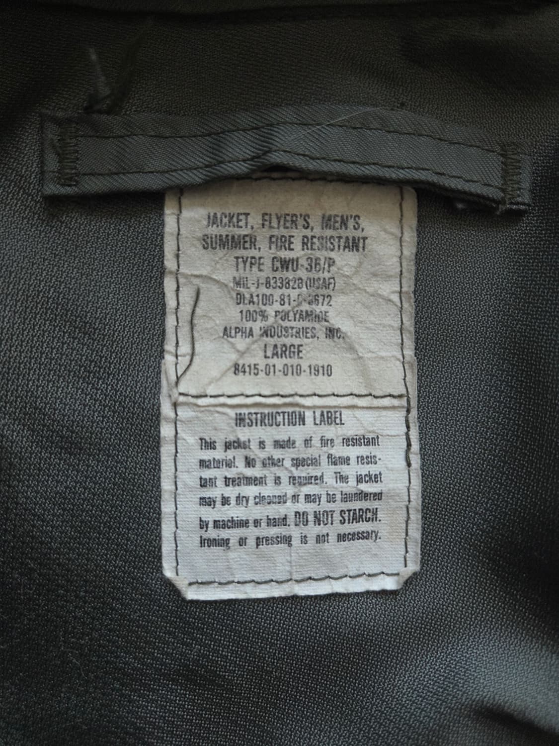 1981 OG CWU-36/P USAF LARGE 상품이미지5