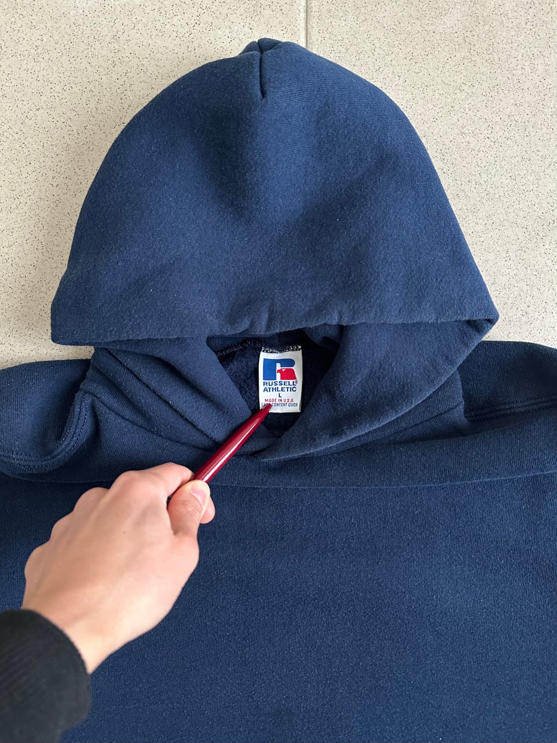 90s 빈티지 러셀 후드 네이비 L USA 상품이미지6