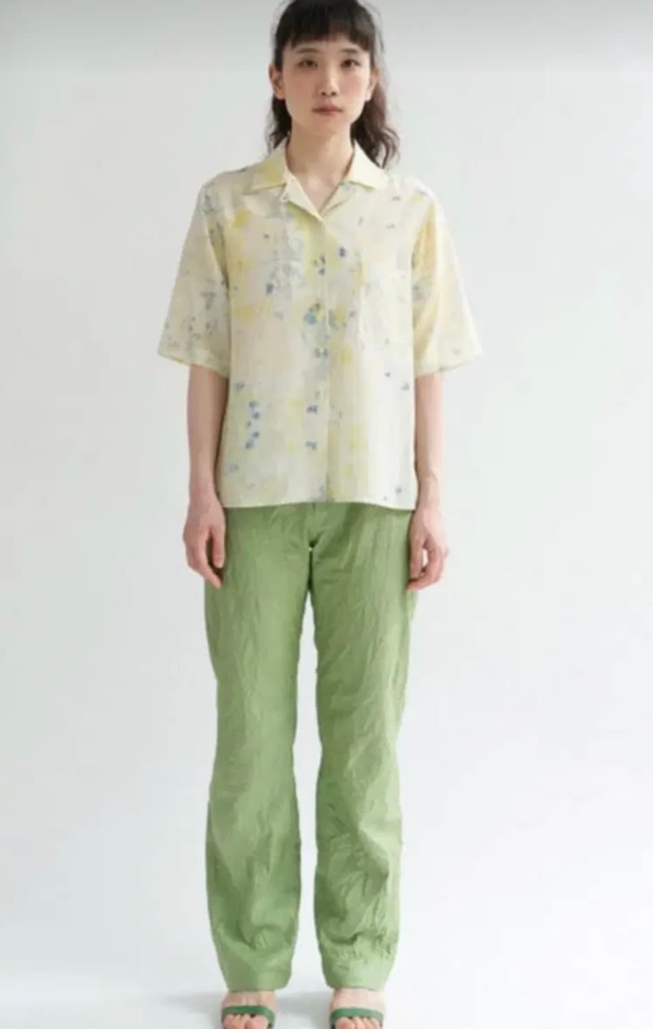 Teak 티크 / 다이드 오픈 카라 실크 셔츠 상품이미지2