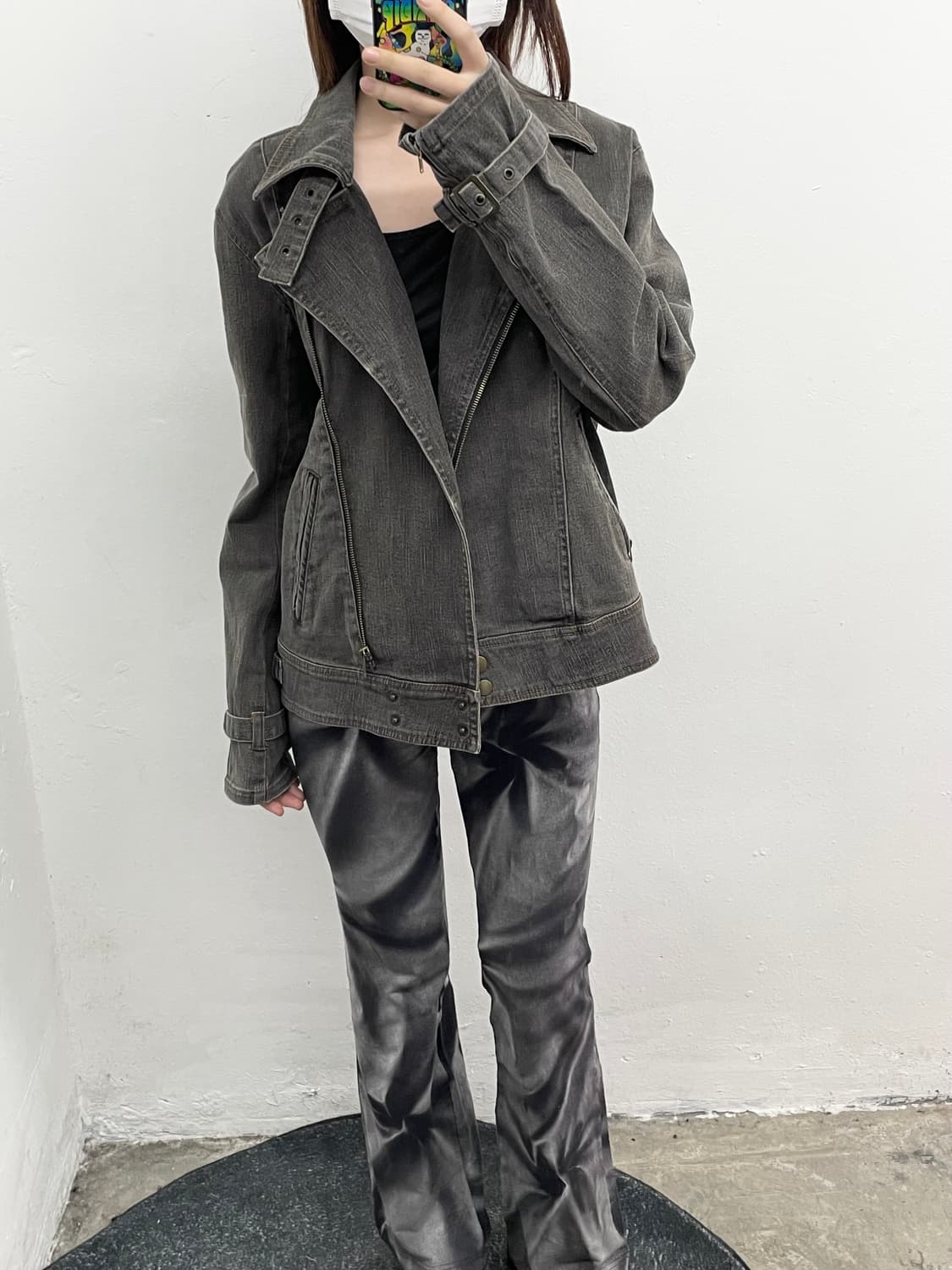 흑청 라이더 버클 자켓 상품이미지3