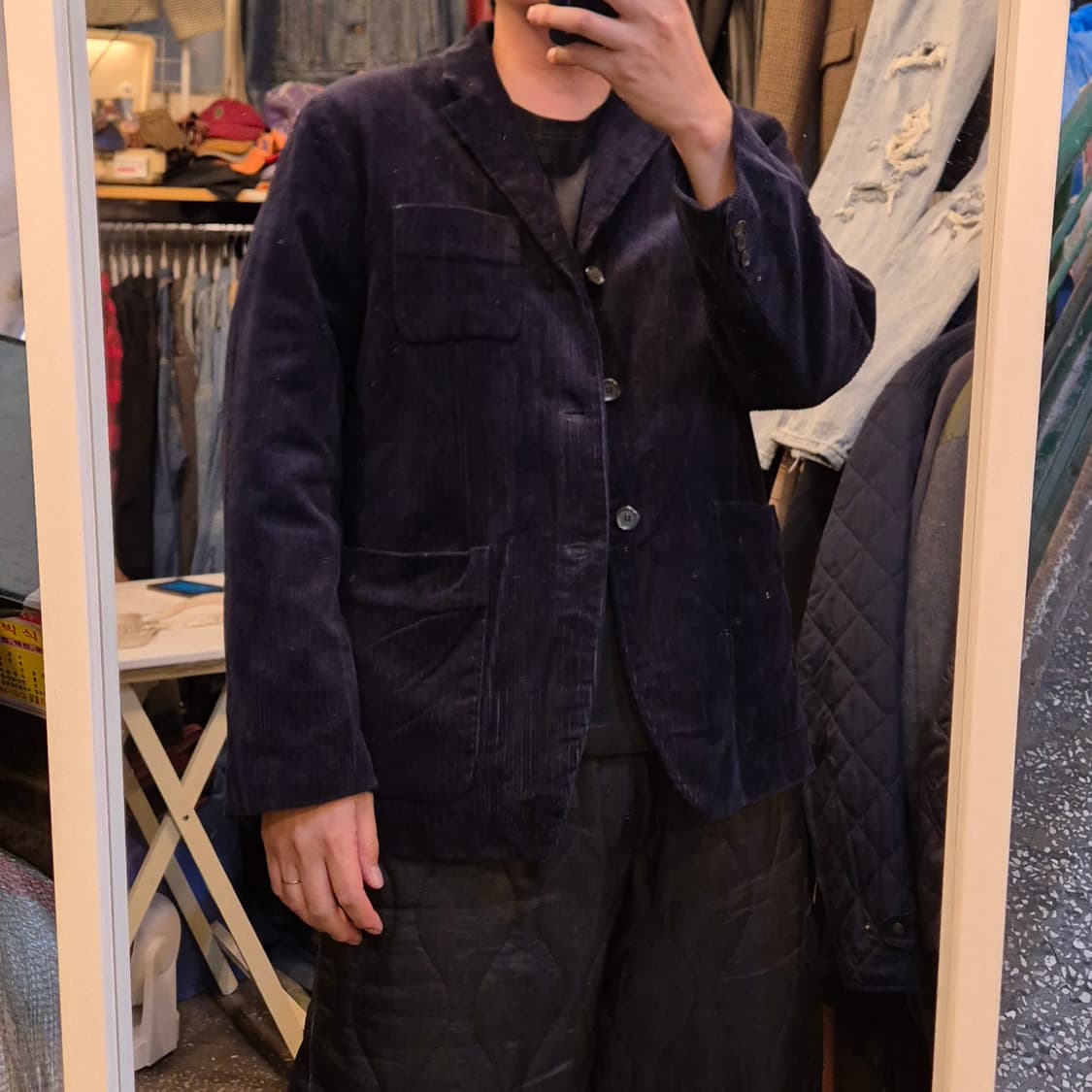 XL(착샷잇음) 네이비 클레식핏 코듀로이 블레이져  상품이미지3